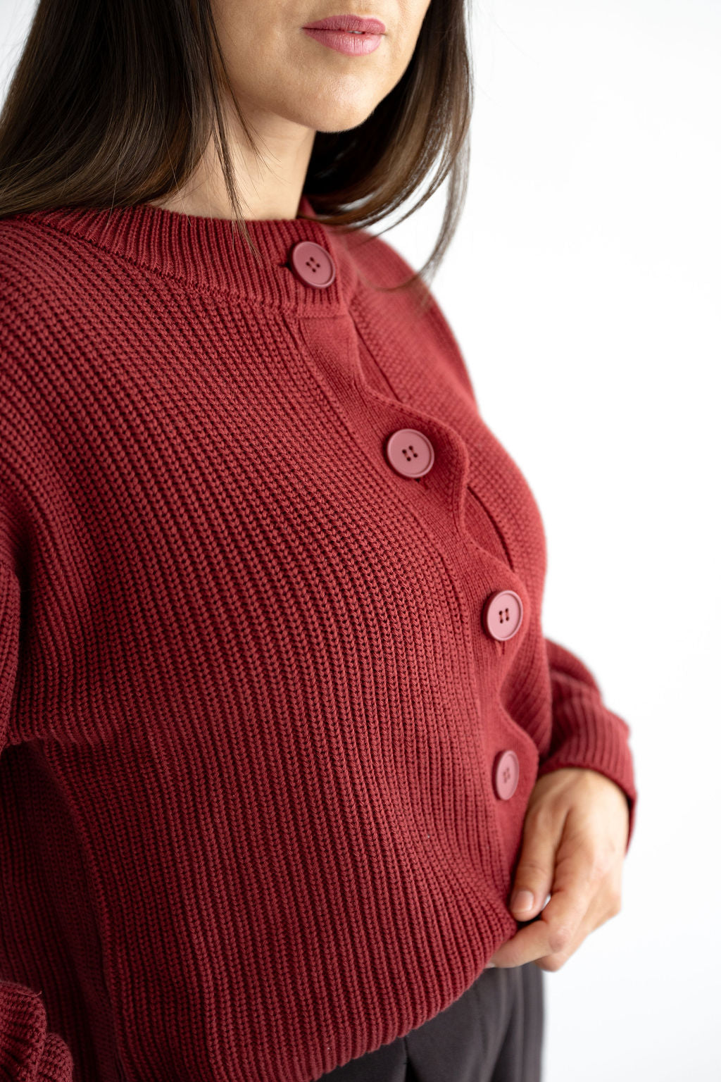 Strickjacke mit Welle 100% Baumwolle