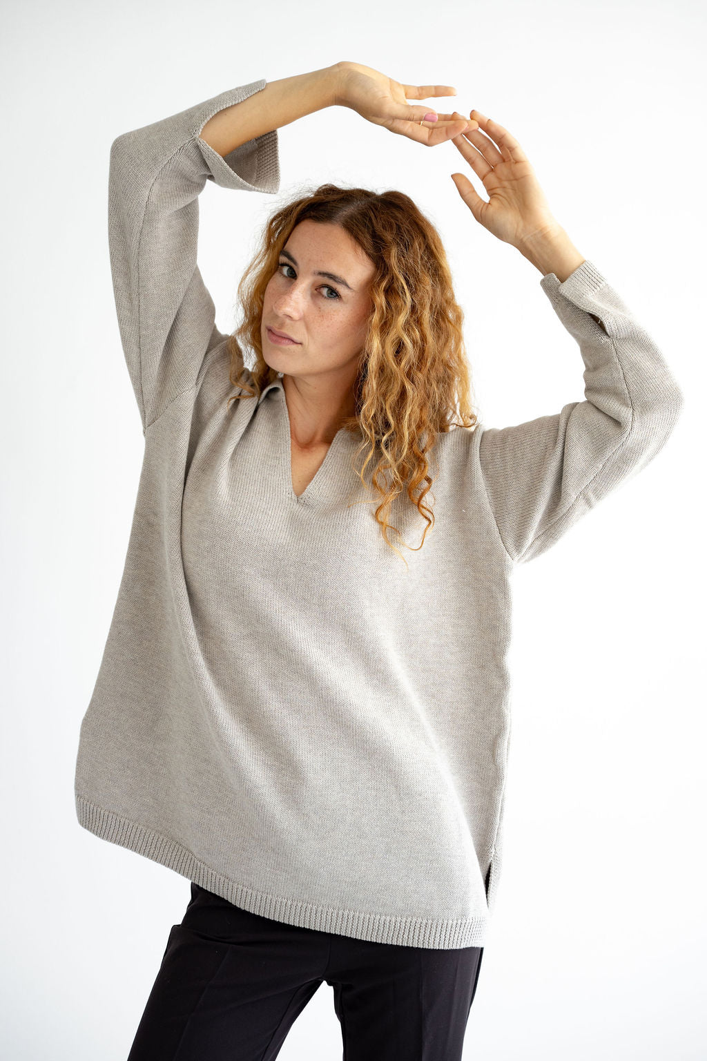 Leichter Strickpullover 100% Baumwolle