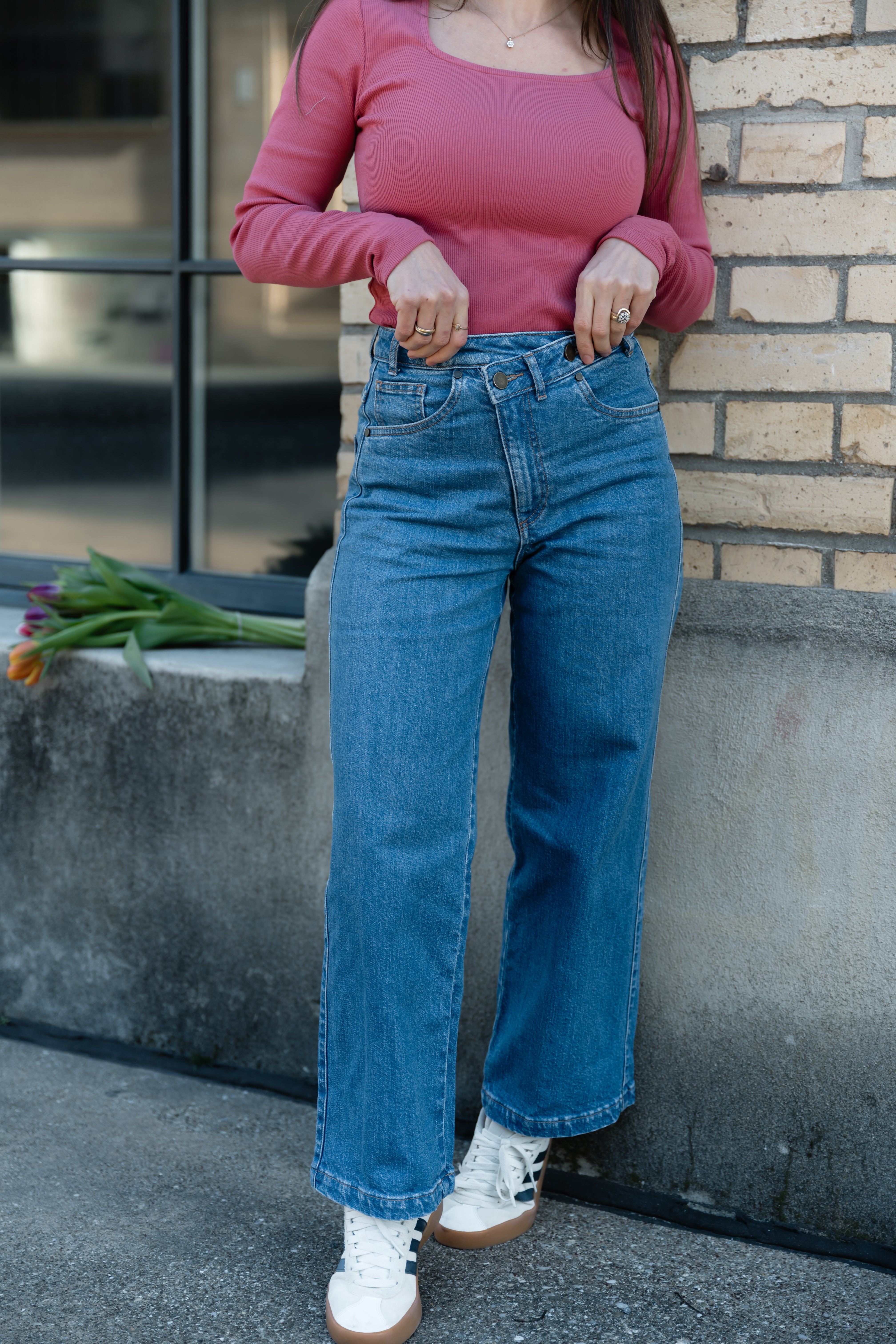 Jeans Asymetrischer Bund
