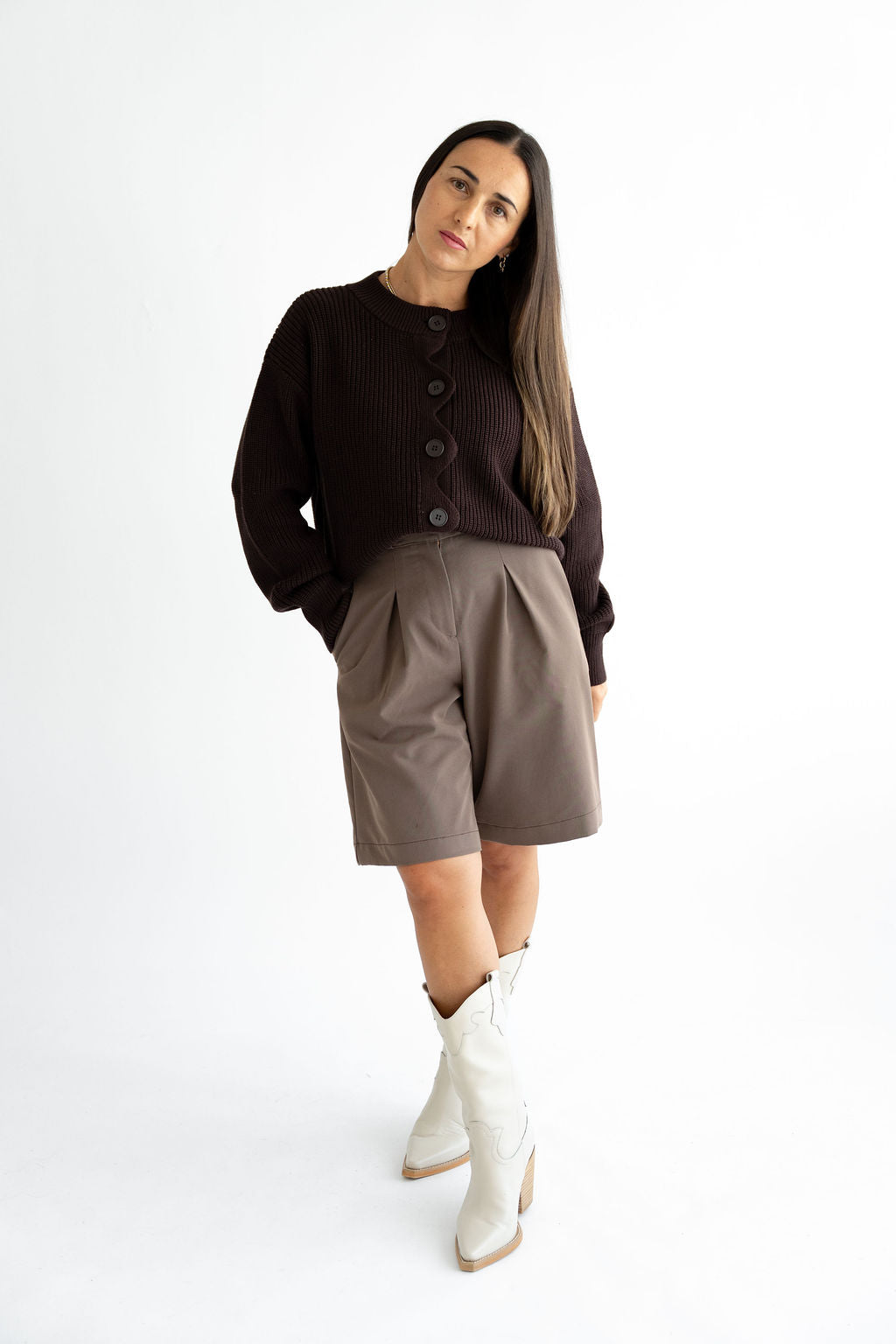 Strickjacke mit Welle 100% Baumwolle