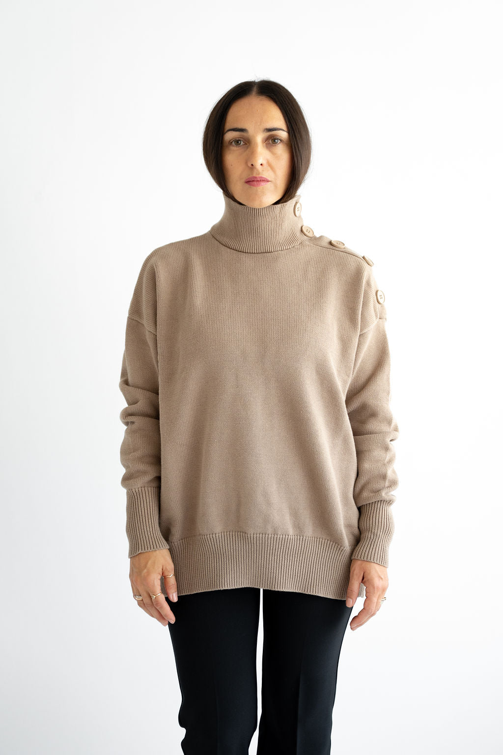 Pullover mit Knopfleiste Schulter
