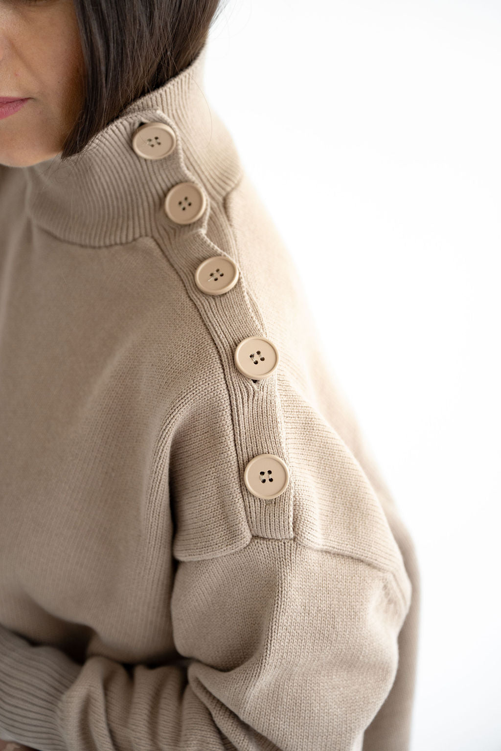 Pullover mit Knopfleiste Schulter
