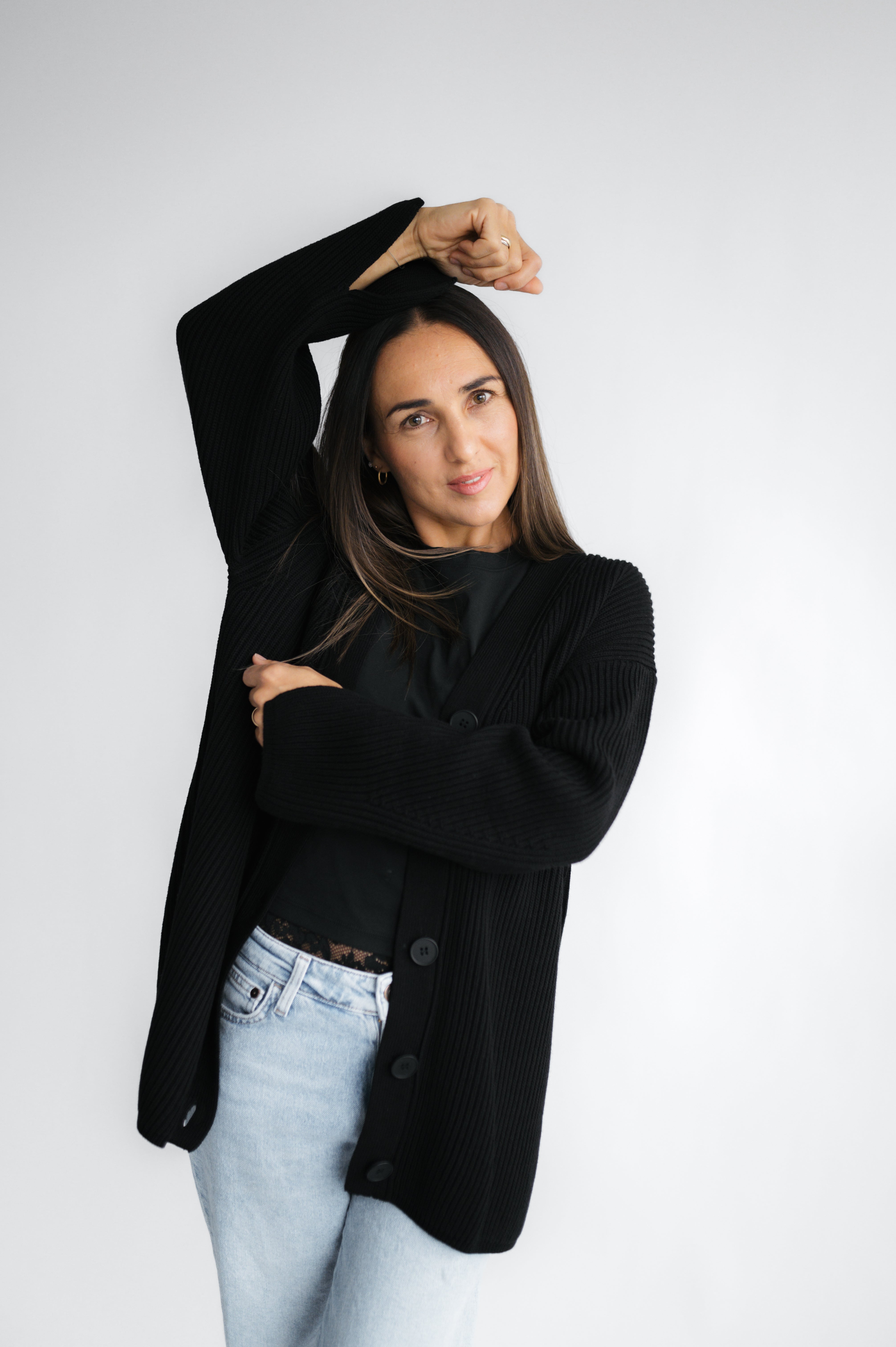 Strickjacke lang 100% Baumwolle