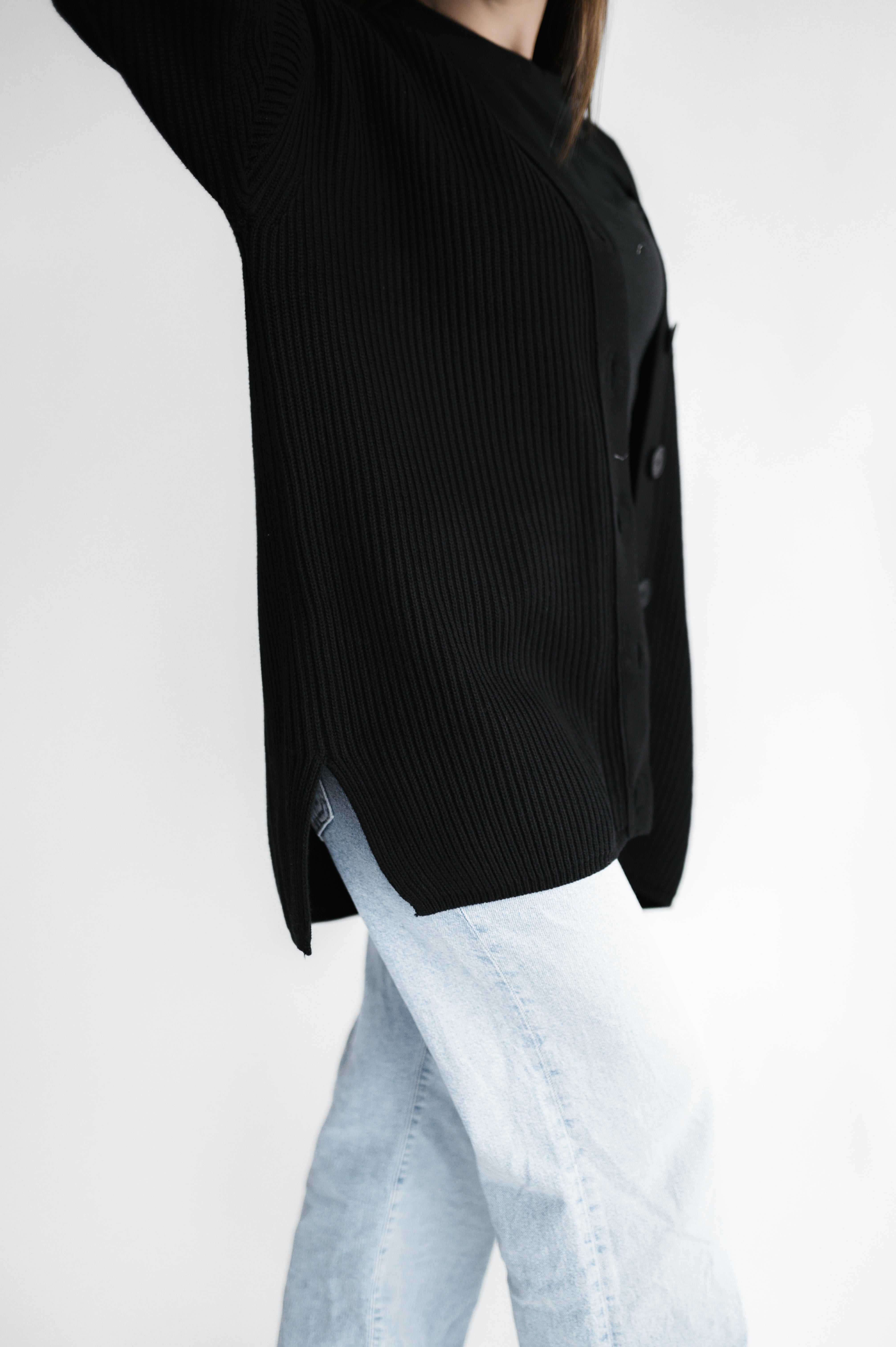 Strickjacke lang 100% Baumwolle