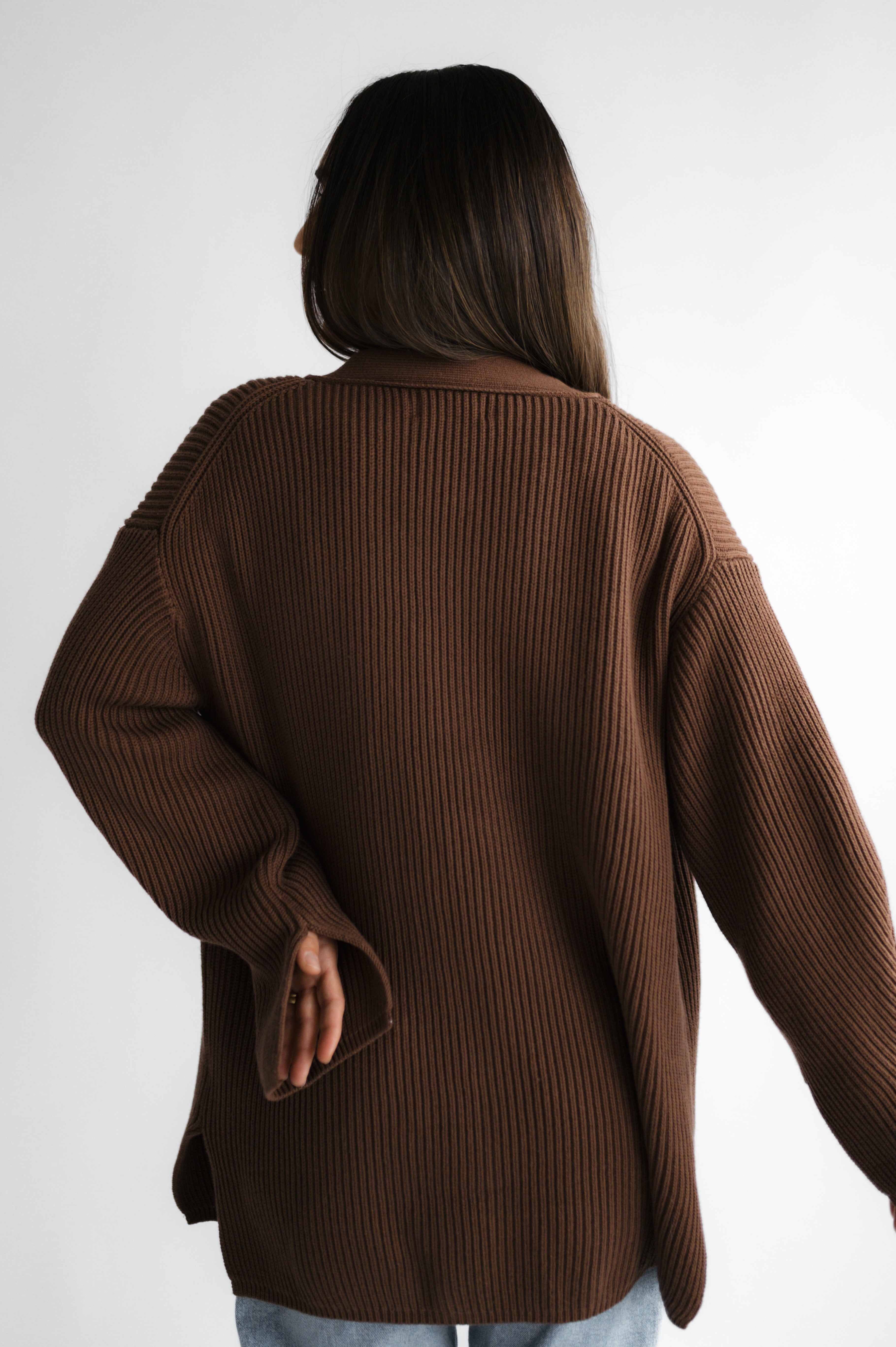 Strickjacke lang 100% Baumwolle