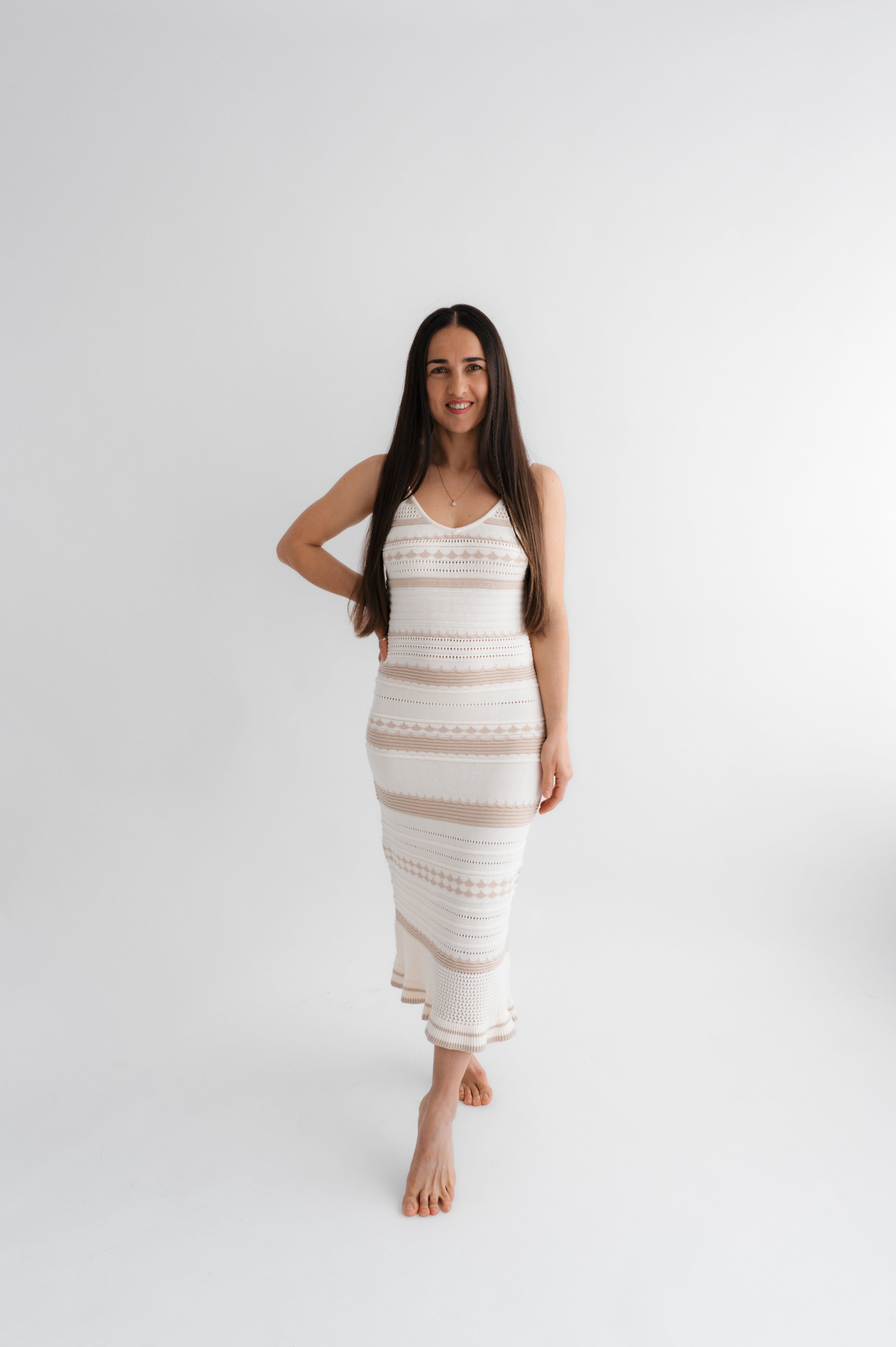 Kleid Elma Häkeloptik zweifarbig