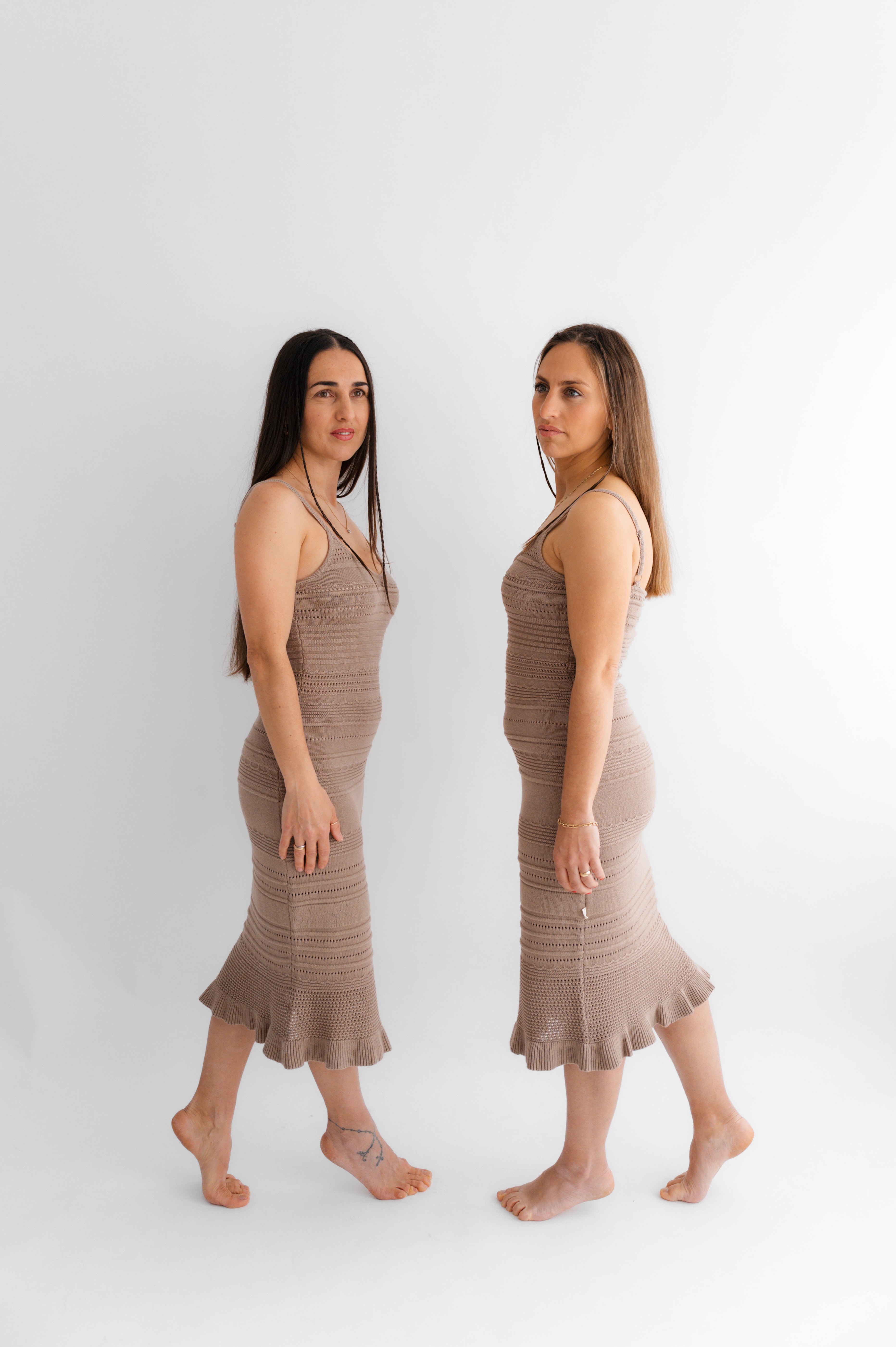 Kleid Elma Häkeloptik Braun
