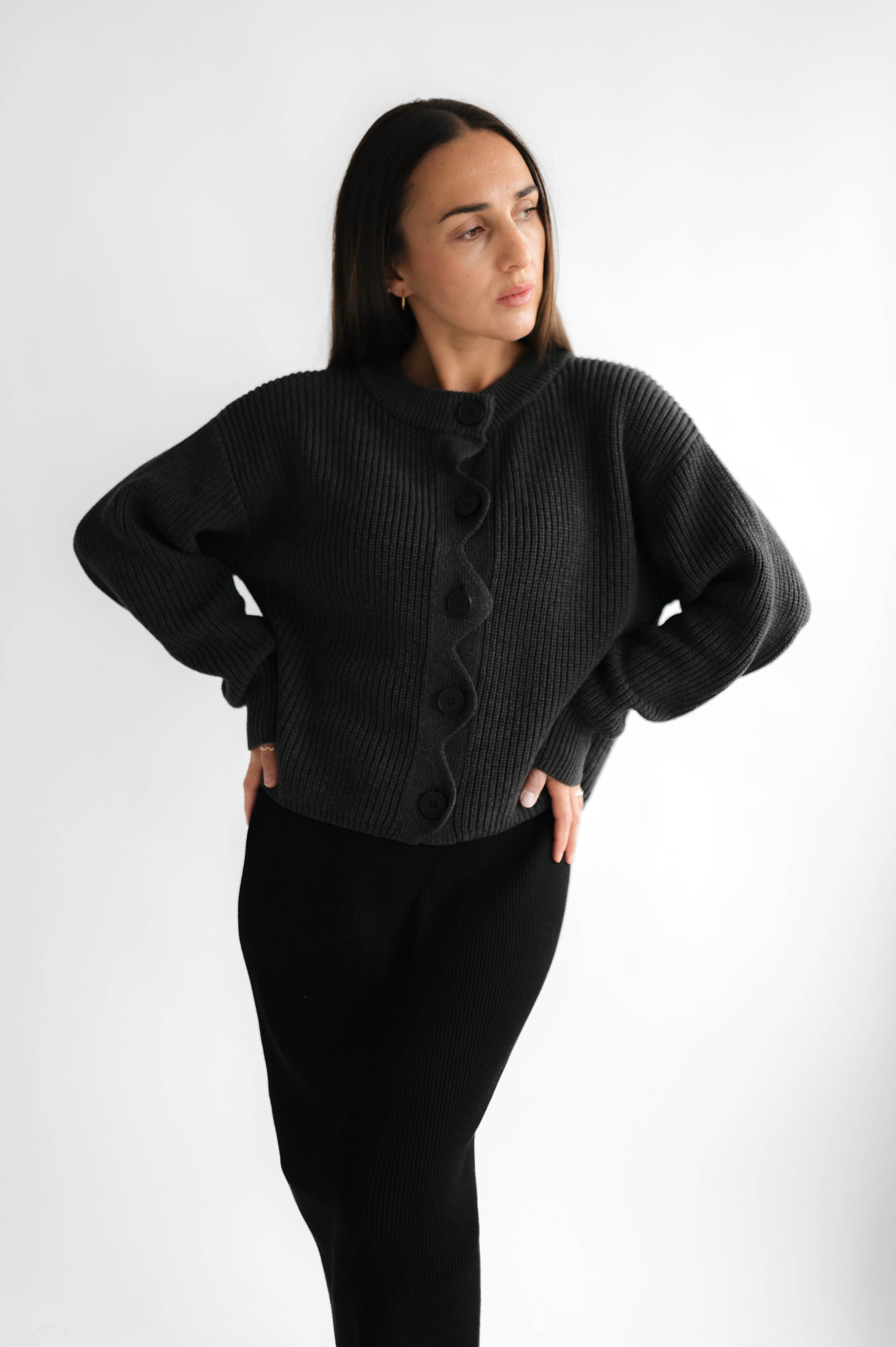 Strickjacke mit Welle 100% Baumwolle