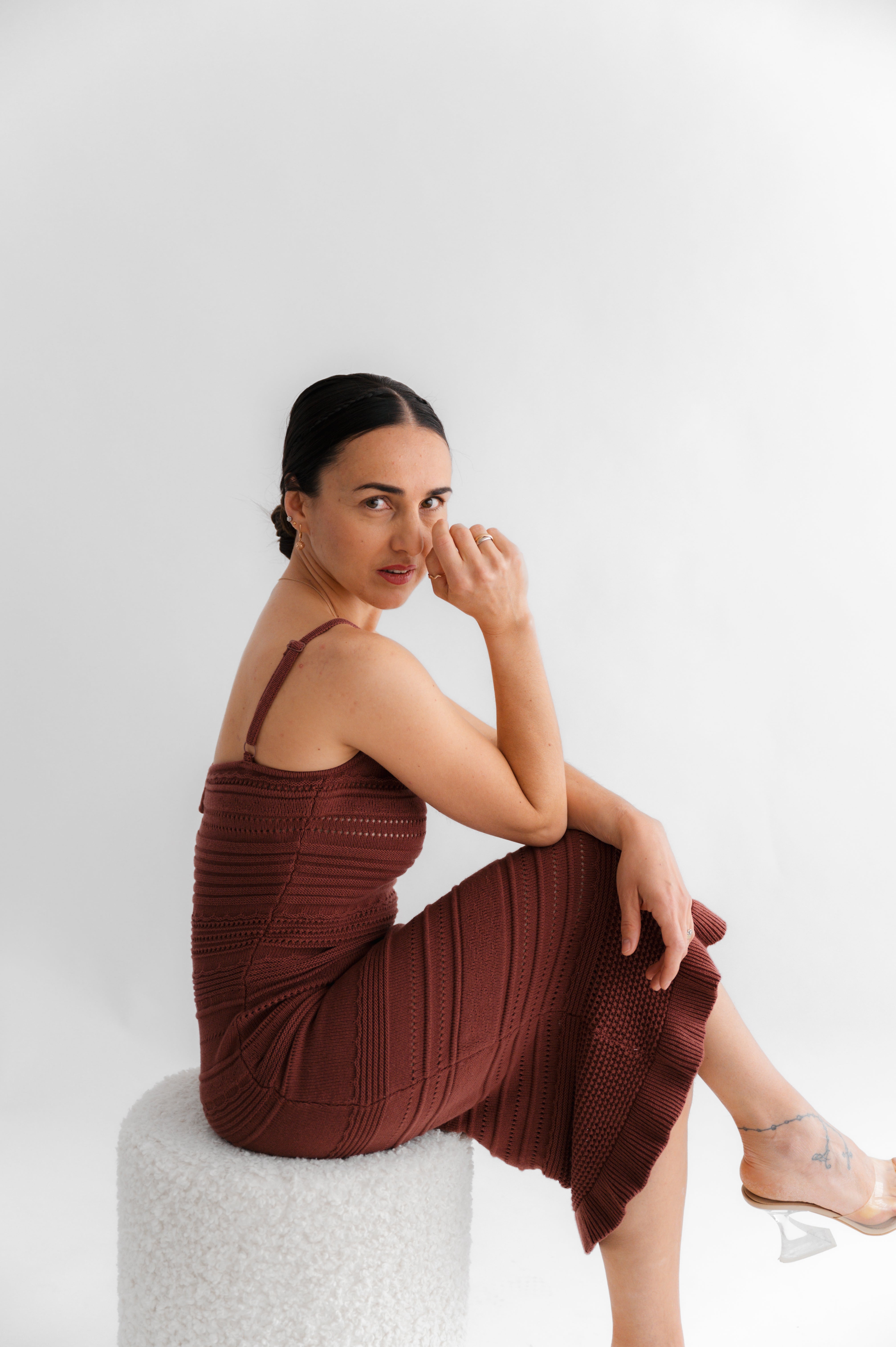 Kleid Elma Häkeloptik Berry