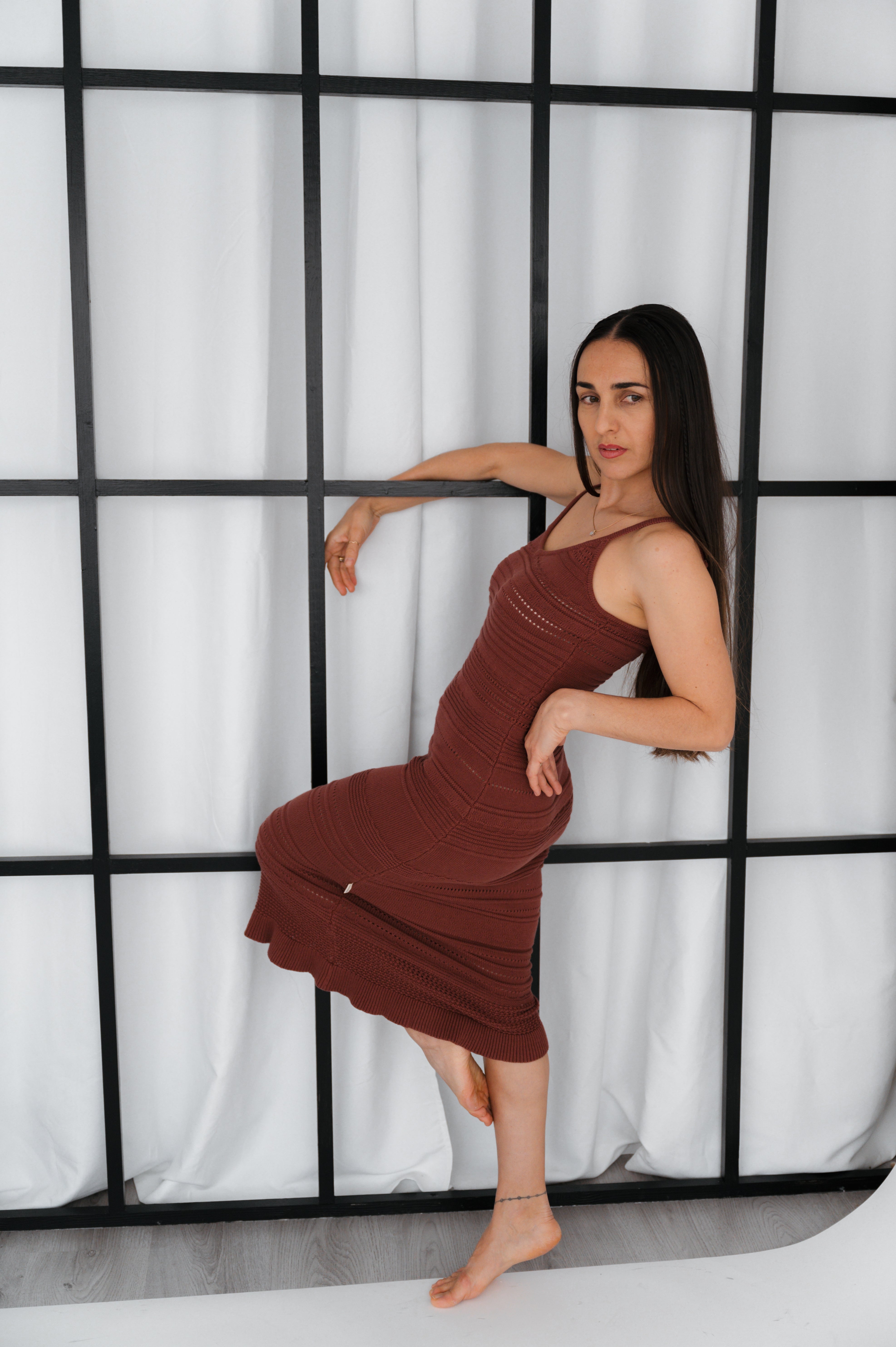 Kleid Elma Häkeloptik Berry