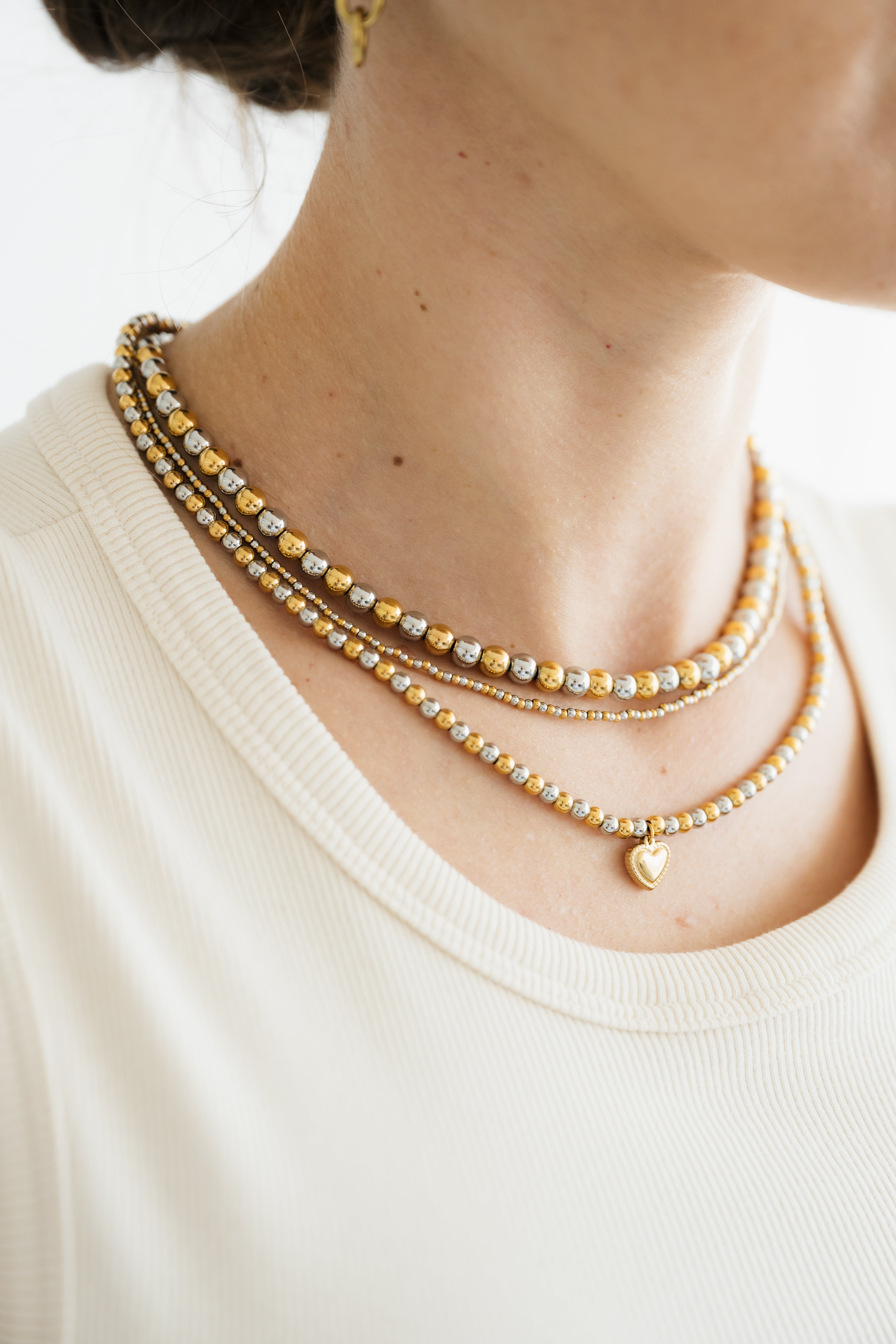 Halskette Edelstahlperlen