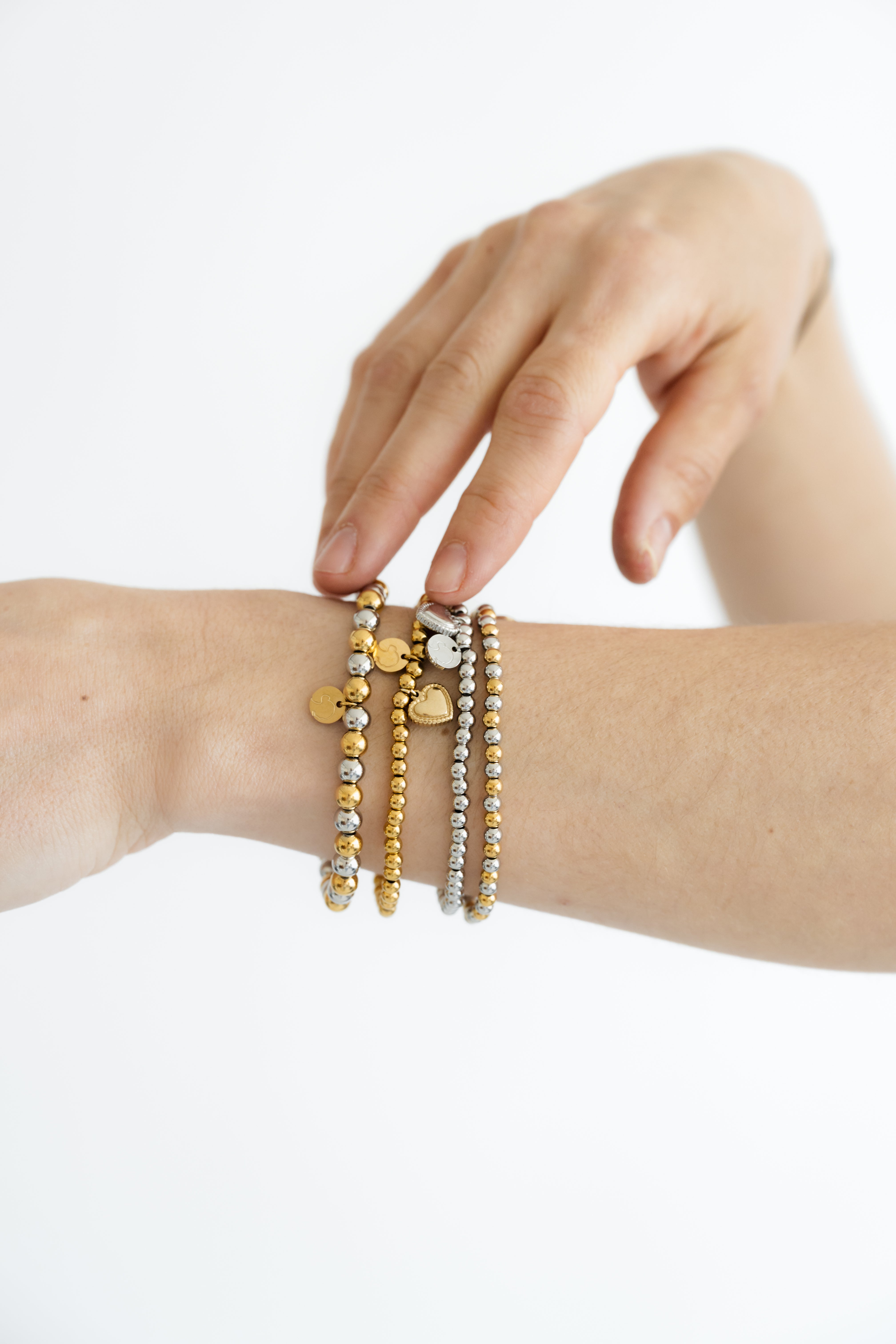 Armband grosse Edelstahlperlen