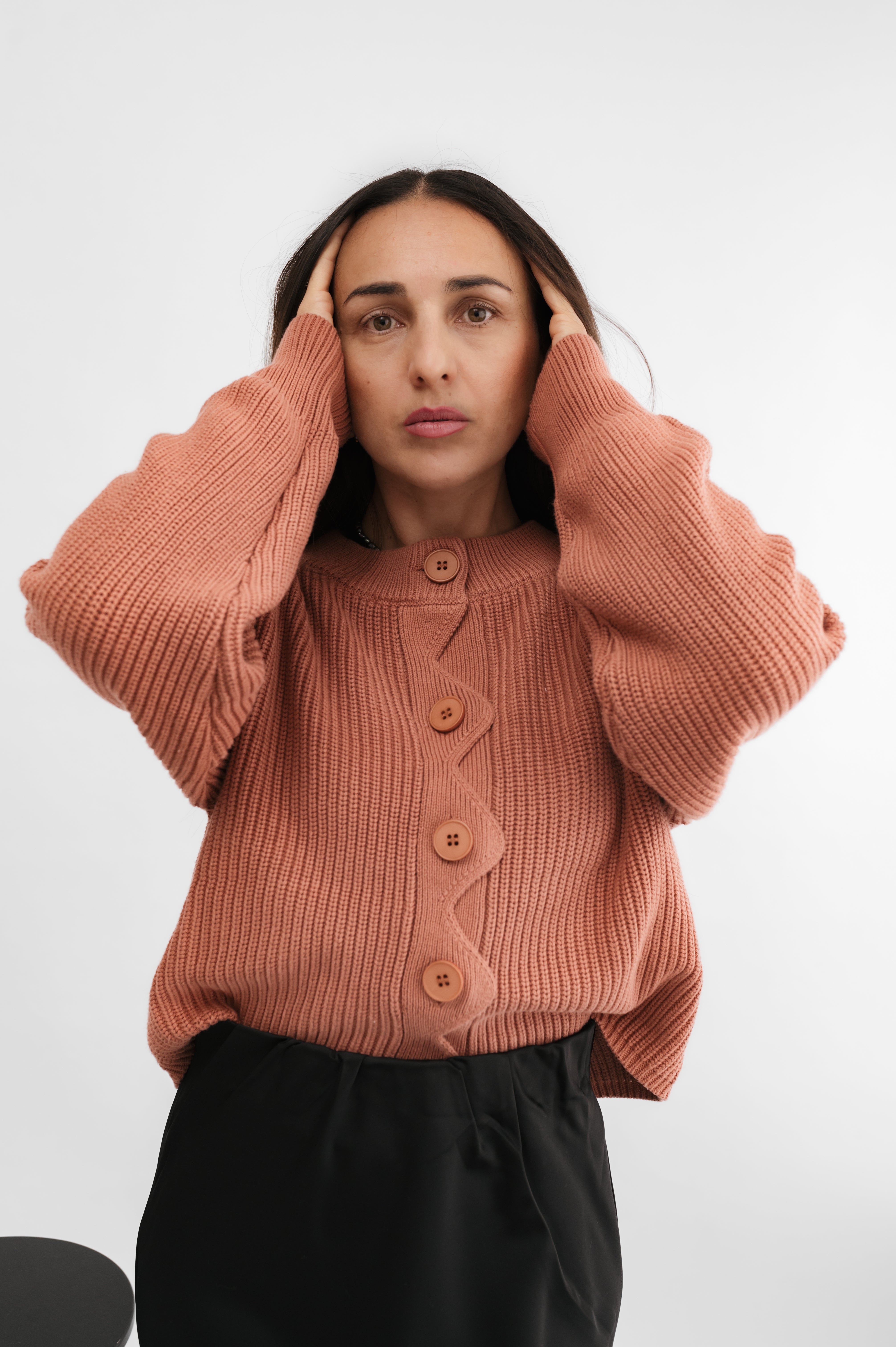 Strickjacke mit Welle 100% Baumwolle