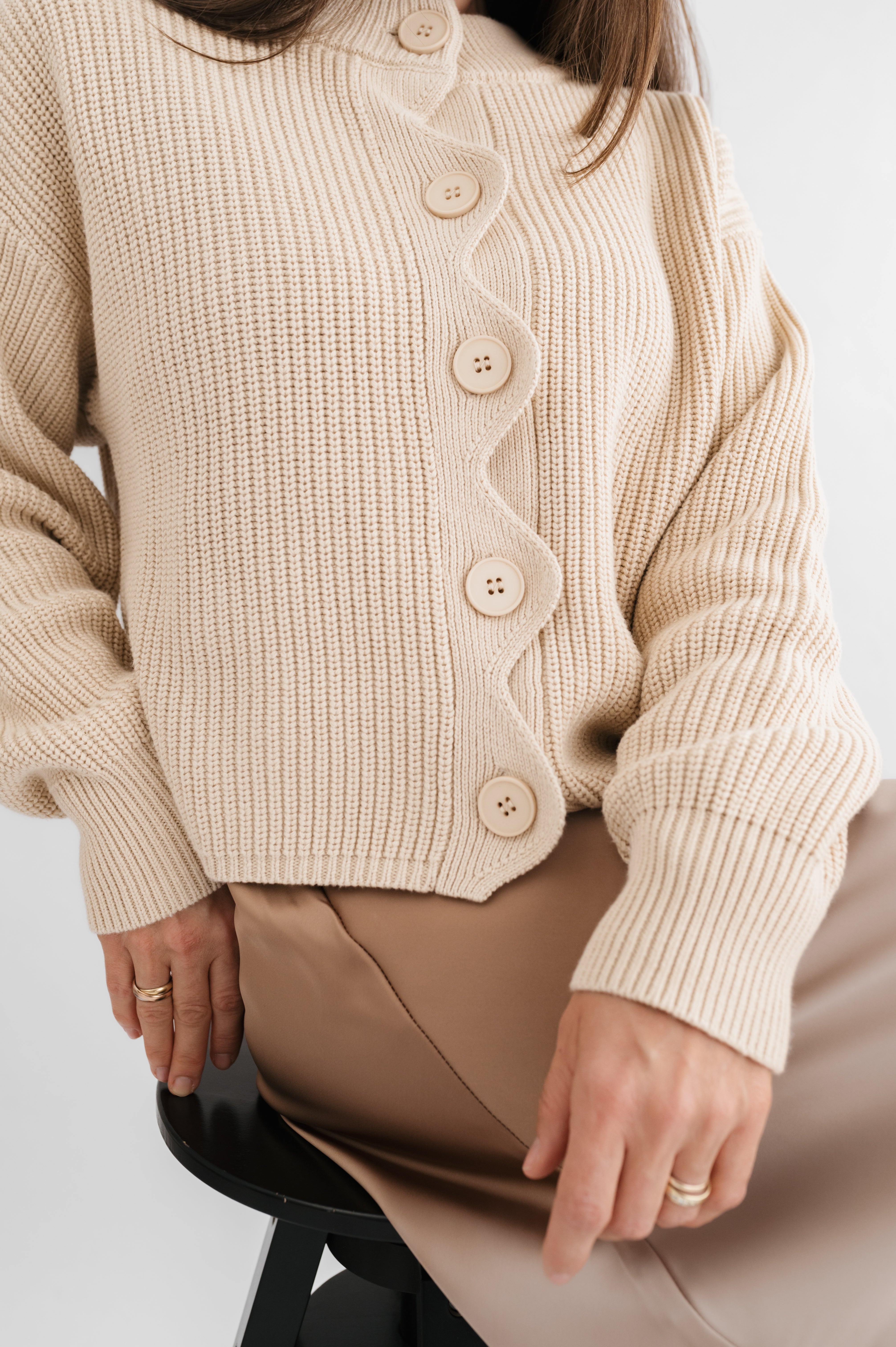 Strickjacke mit Welle 100% Baumwolle