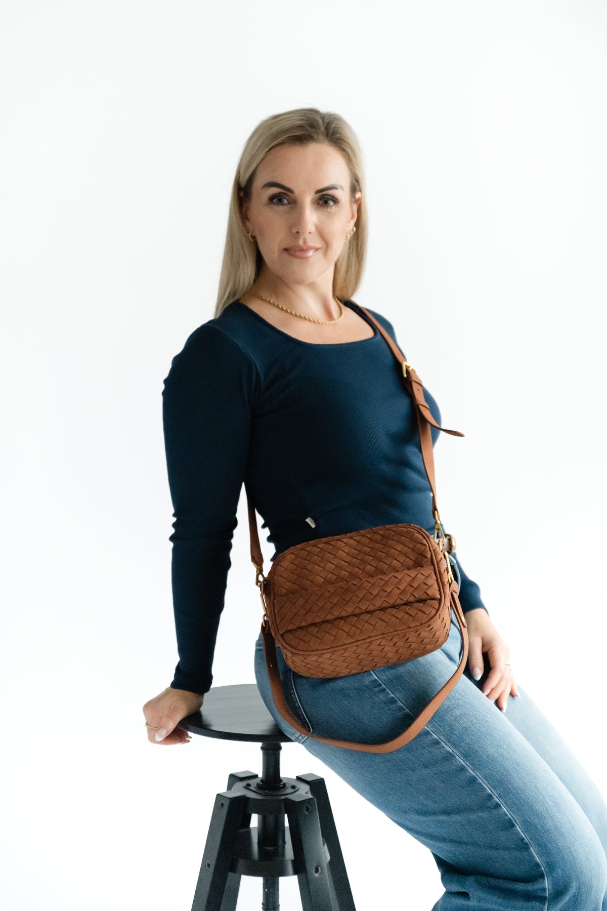 Kleine Tasche Flechtstruktur