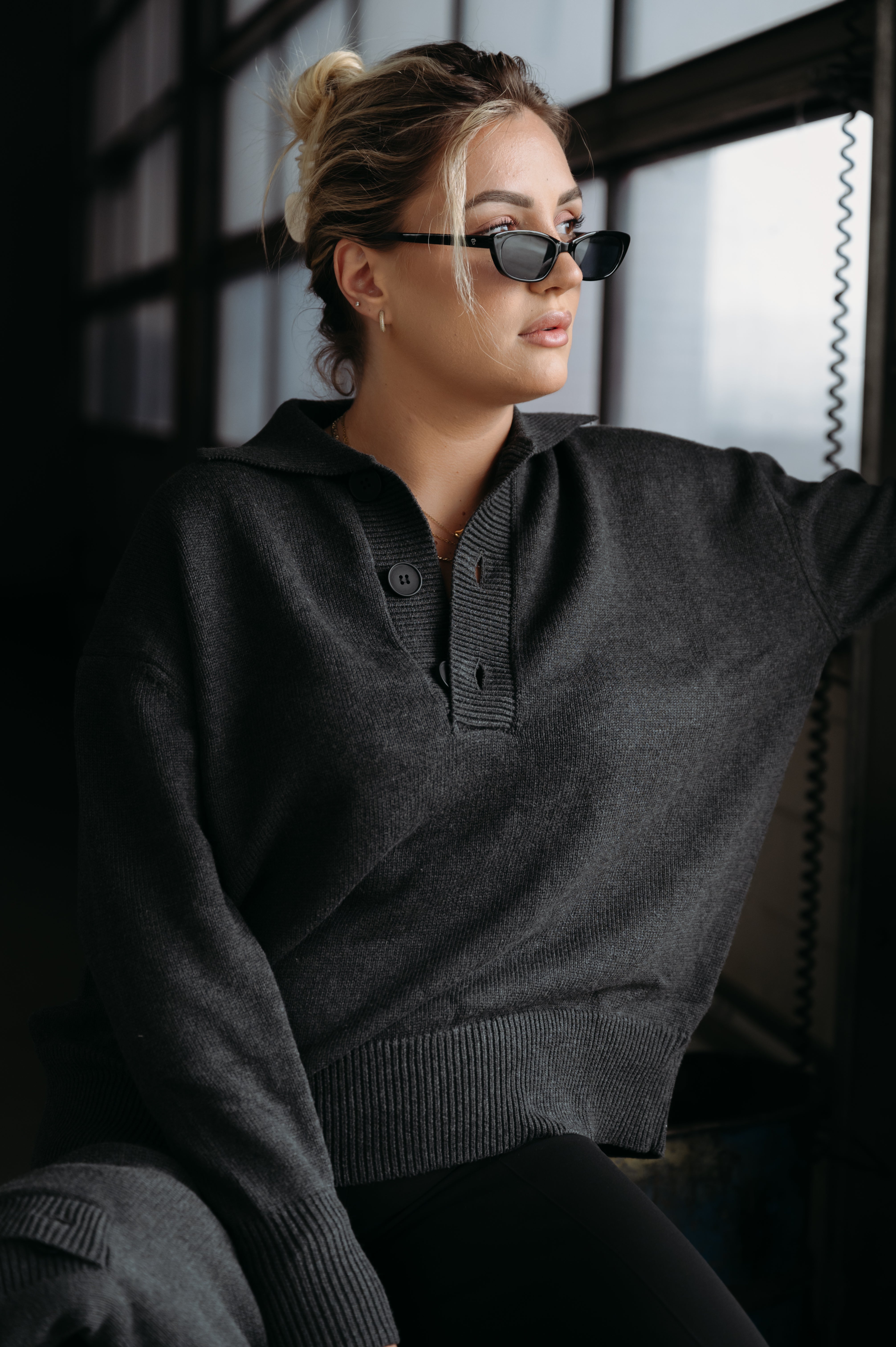 SBTL X LINDA Pullover mit Knöpfen