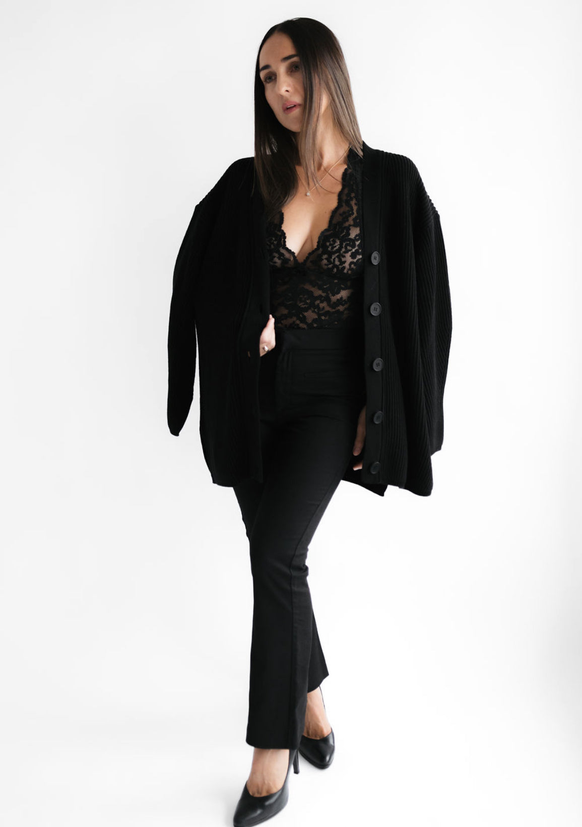 Strickjacke lang 100% Baumwolle