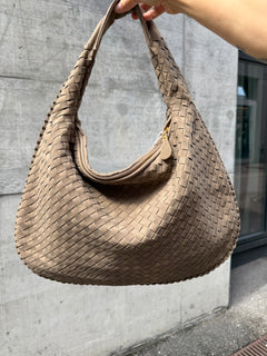 Tasche mit Flechtstruktur Wildlederoptik