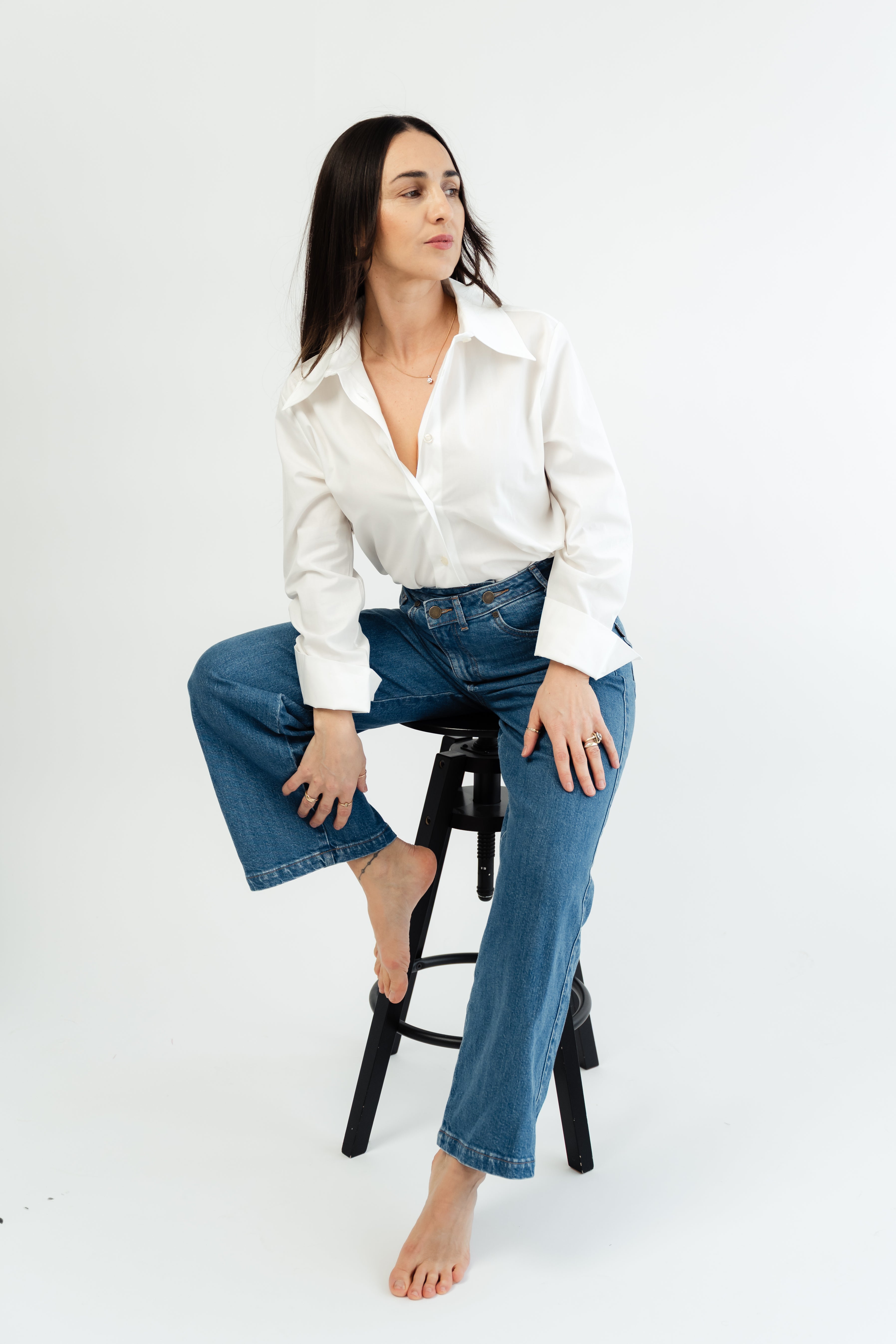 Jeans Asymetrischer Bund