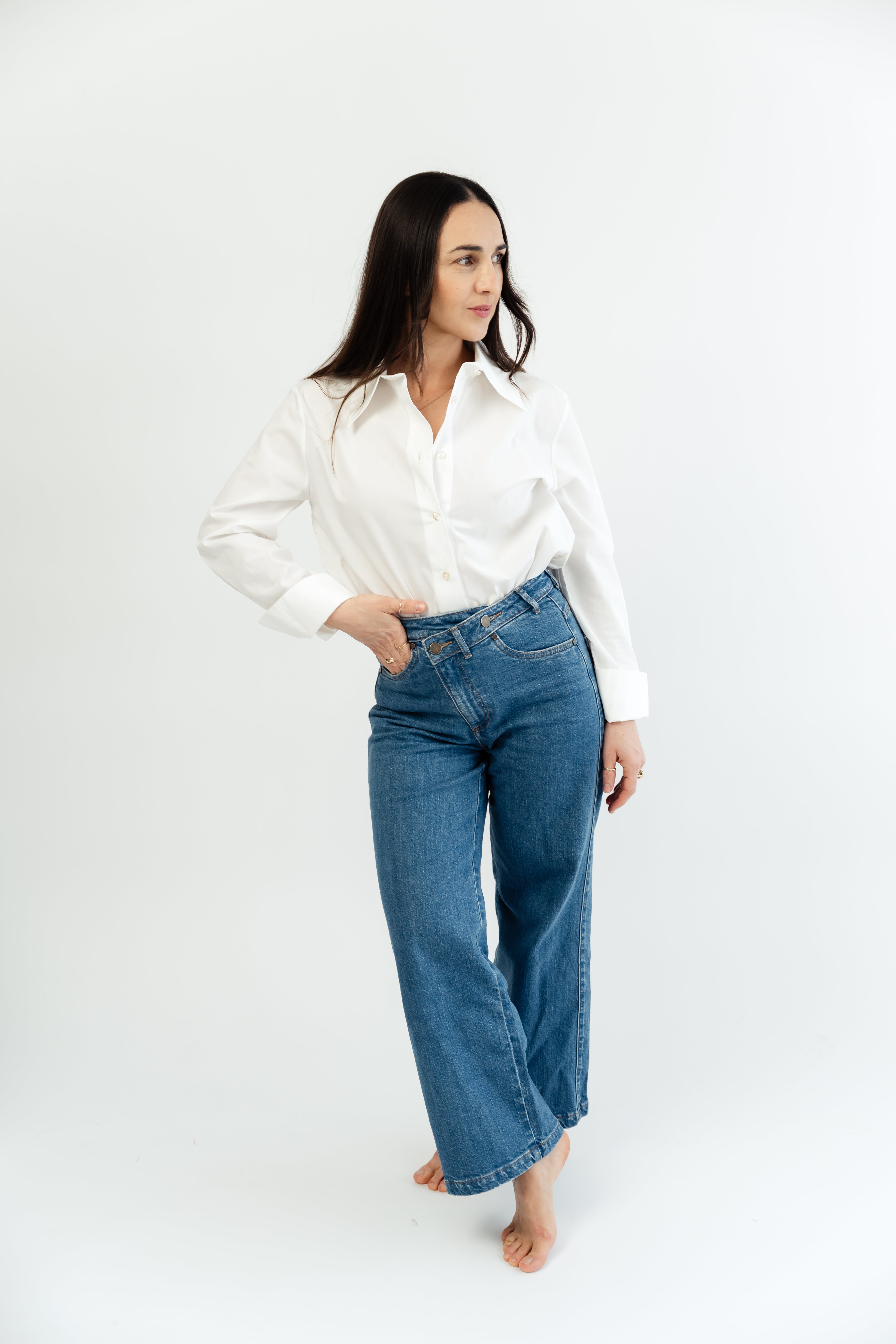 Jeans Asymetrischer Bund