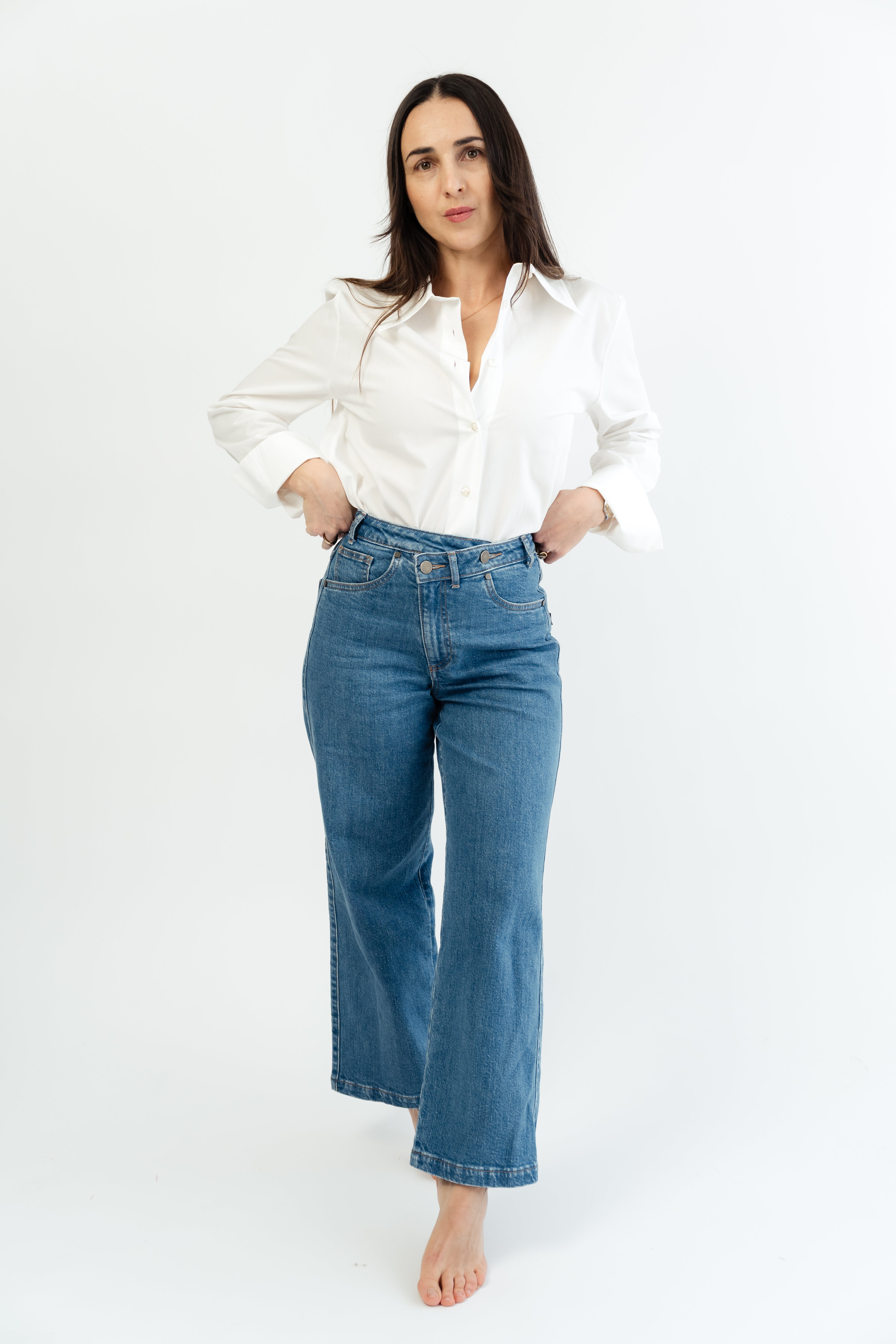 Jeans Asymetrischer Bund