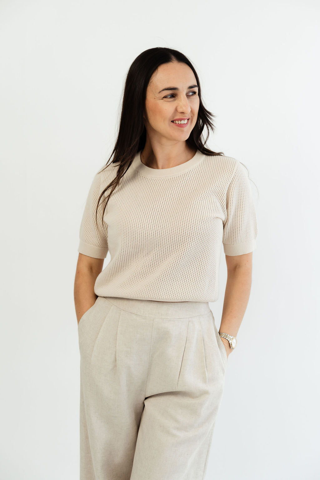 Gehäckeltes T-Shirt 100% Baumwolle