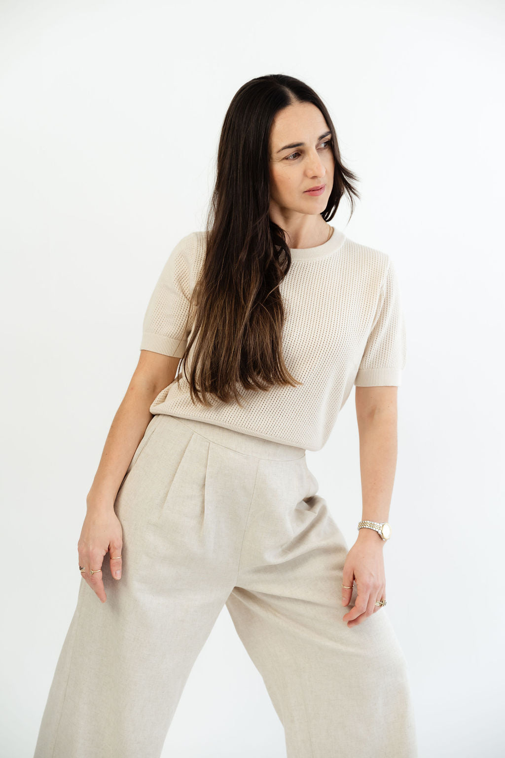 Gehäckeltes T-Shirt 100% Baumwolle