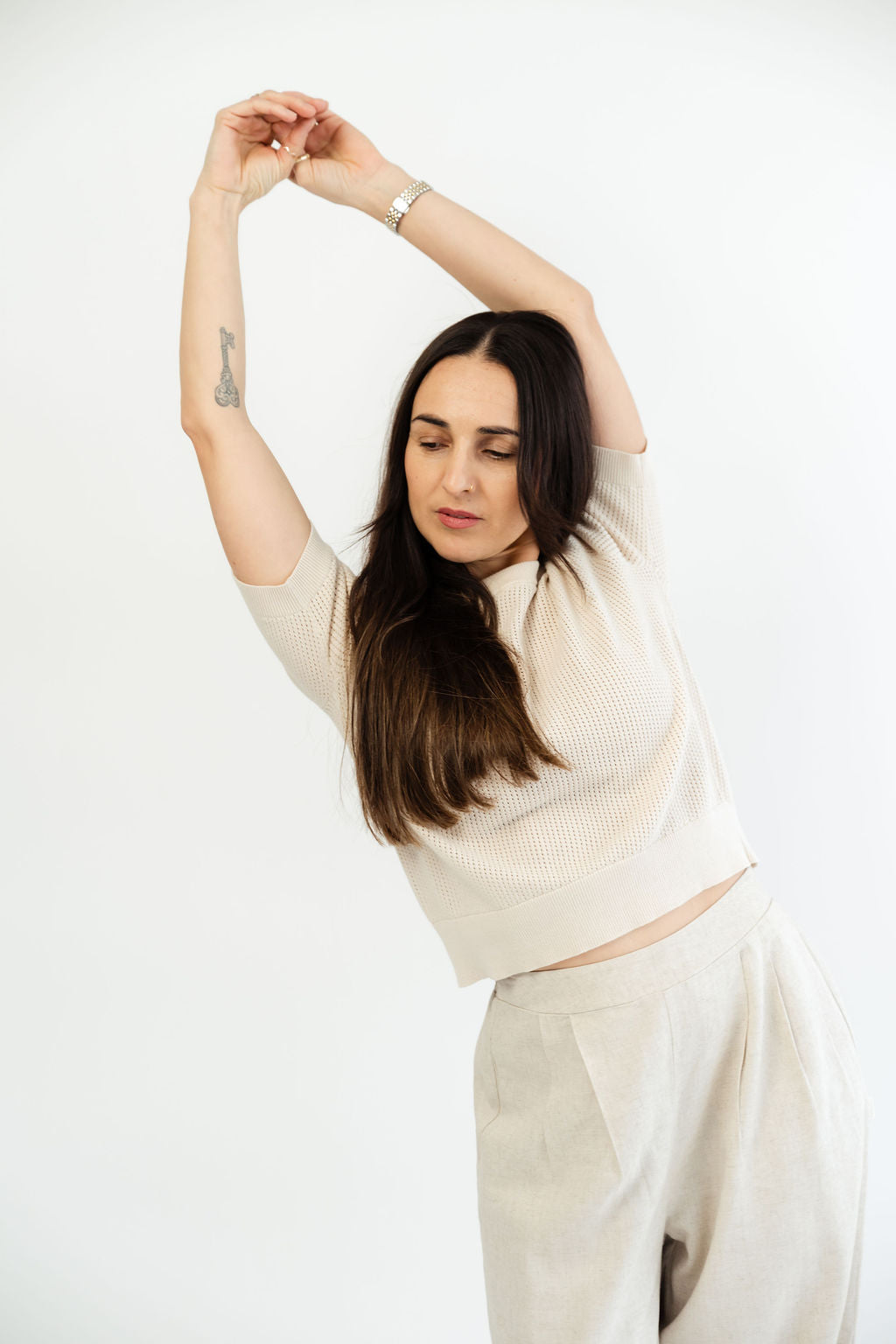 Gehäckeltes T-Shirt 100% Baumwolle