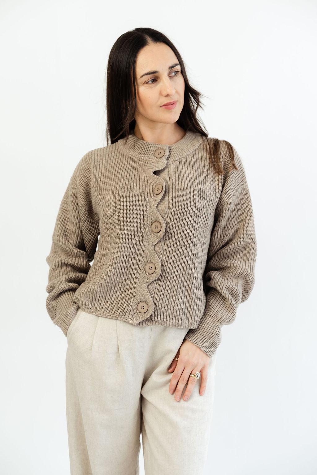 Wellencardigan 100% Baumwolle