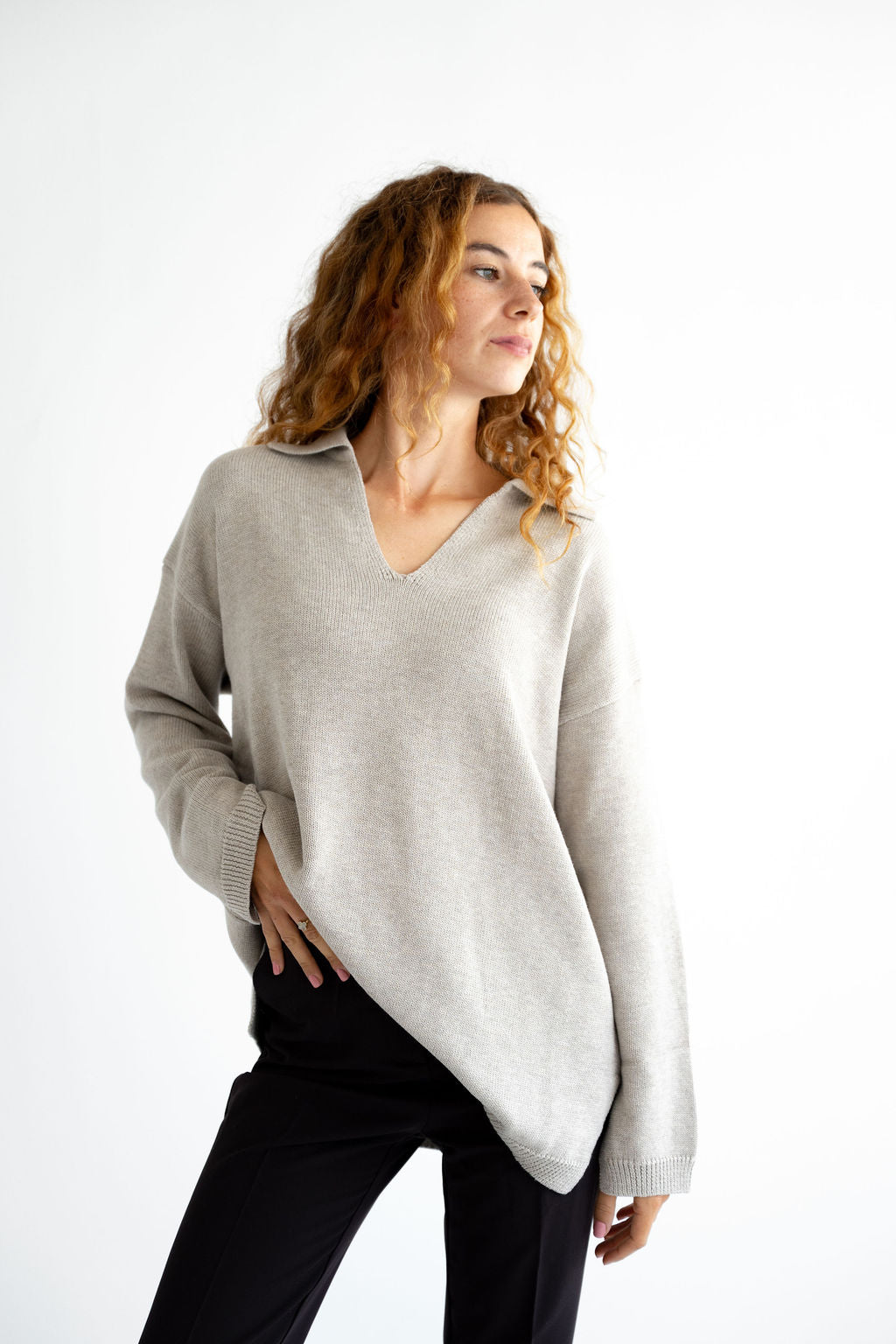 Leichter Strickpullover 100% Baumwolle