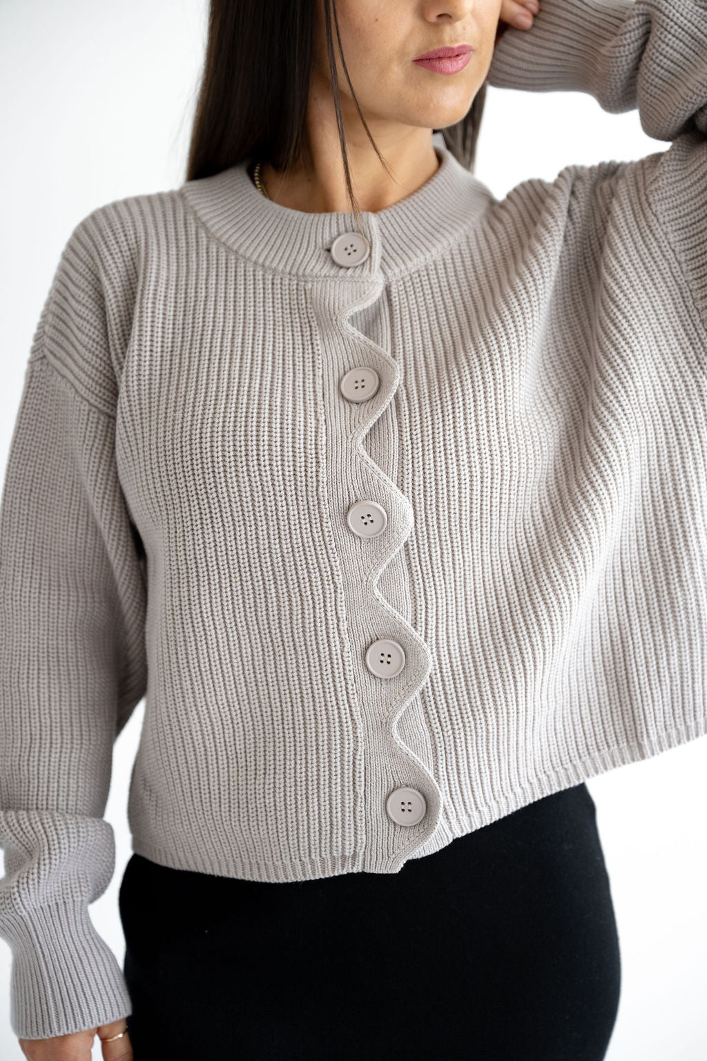 Strickjacke mit Welle 100% Baumwolle
