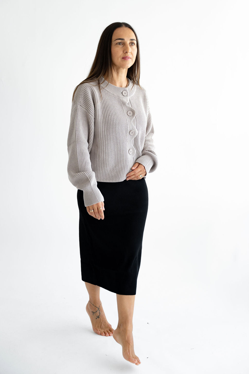 Strickjacke mit Welle 100% Baumwolle