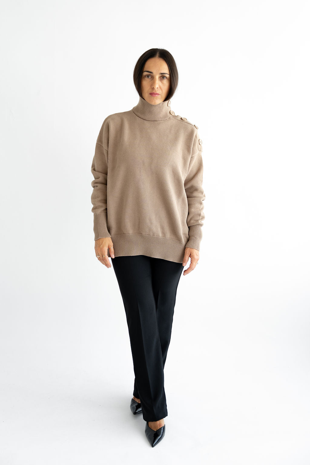 Pullover mit Knopfleiste Schulter