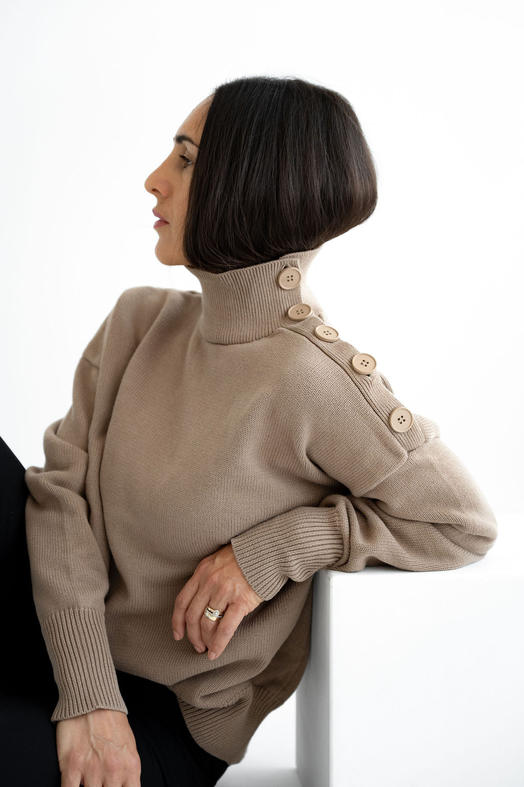 Pullover mit Knopfleiste Schulter