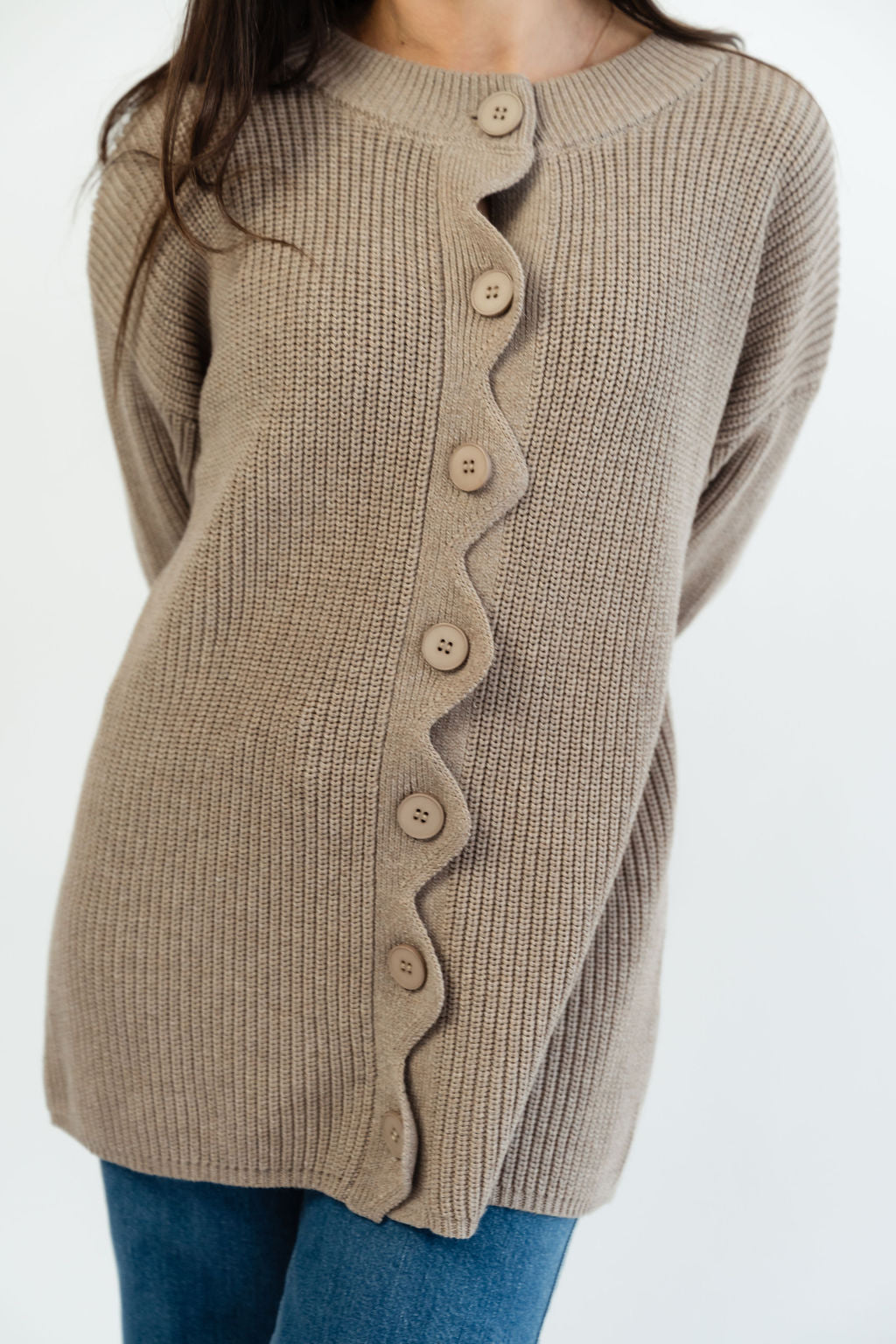 Langer Wellencardigan 100% Baumwolle