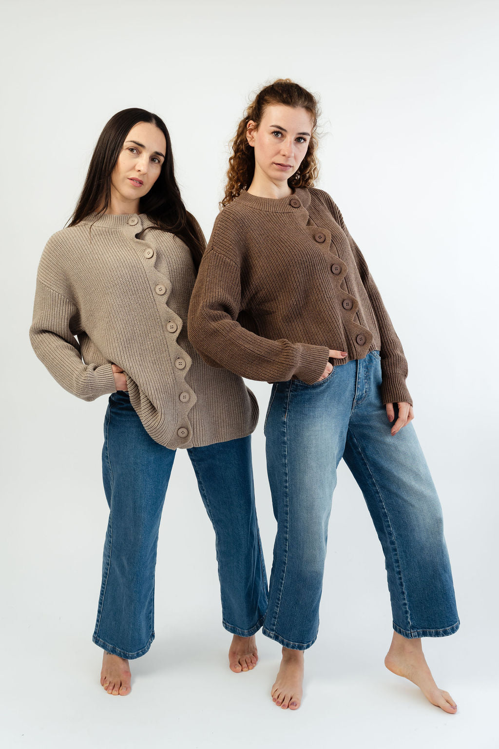 Langer Wellencardigan 100% Baumwolle