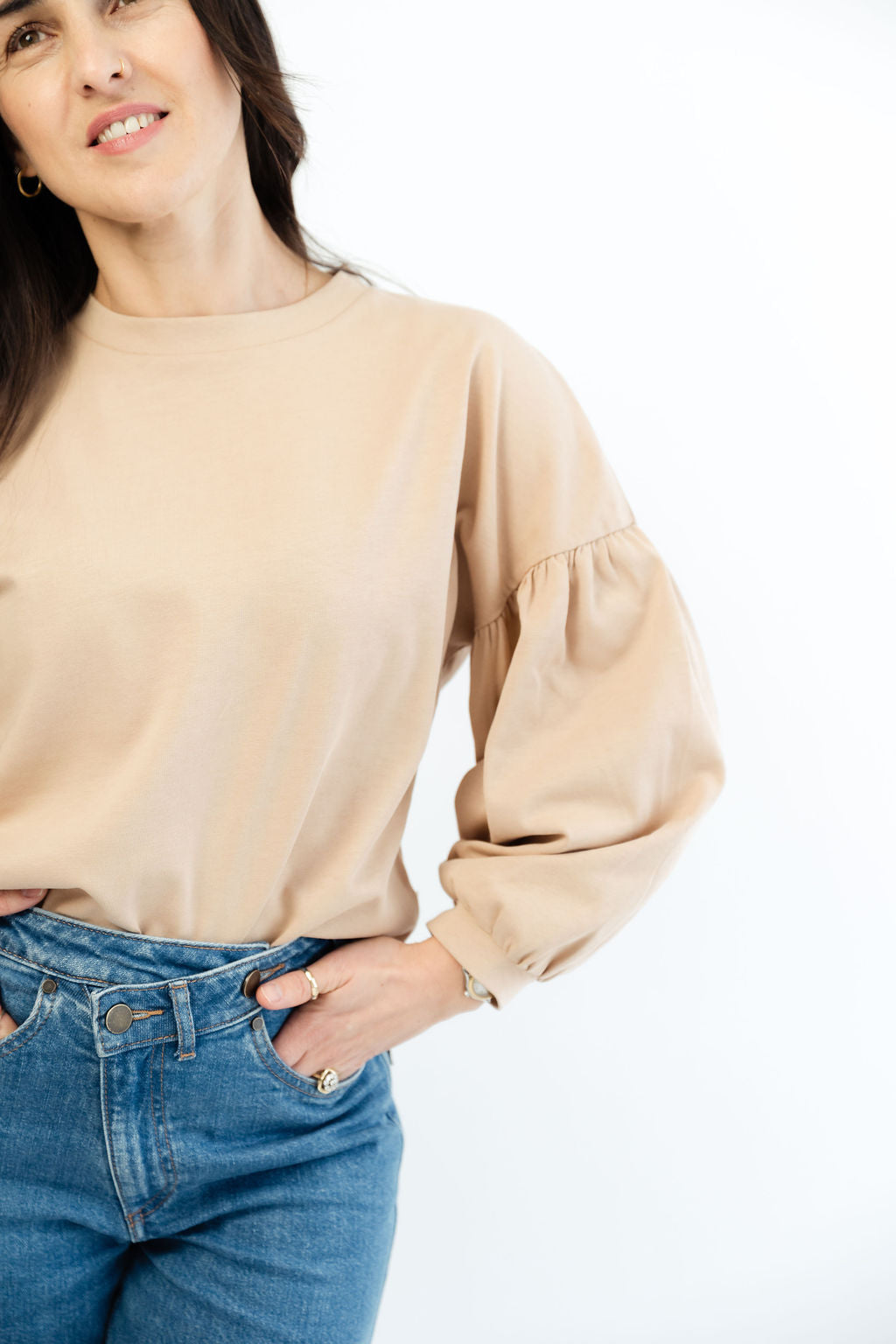 Tshirt Ballonärmeln 100% Baumwolle