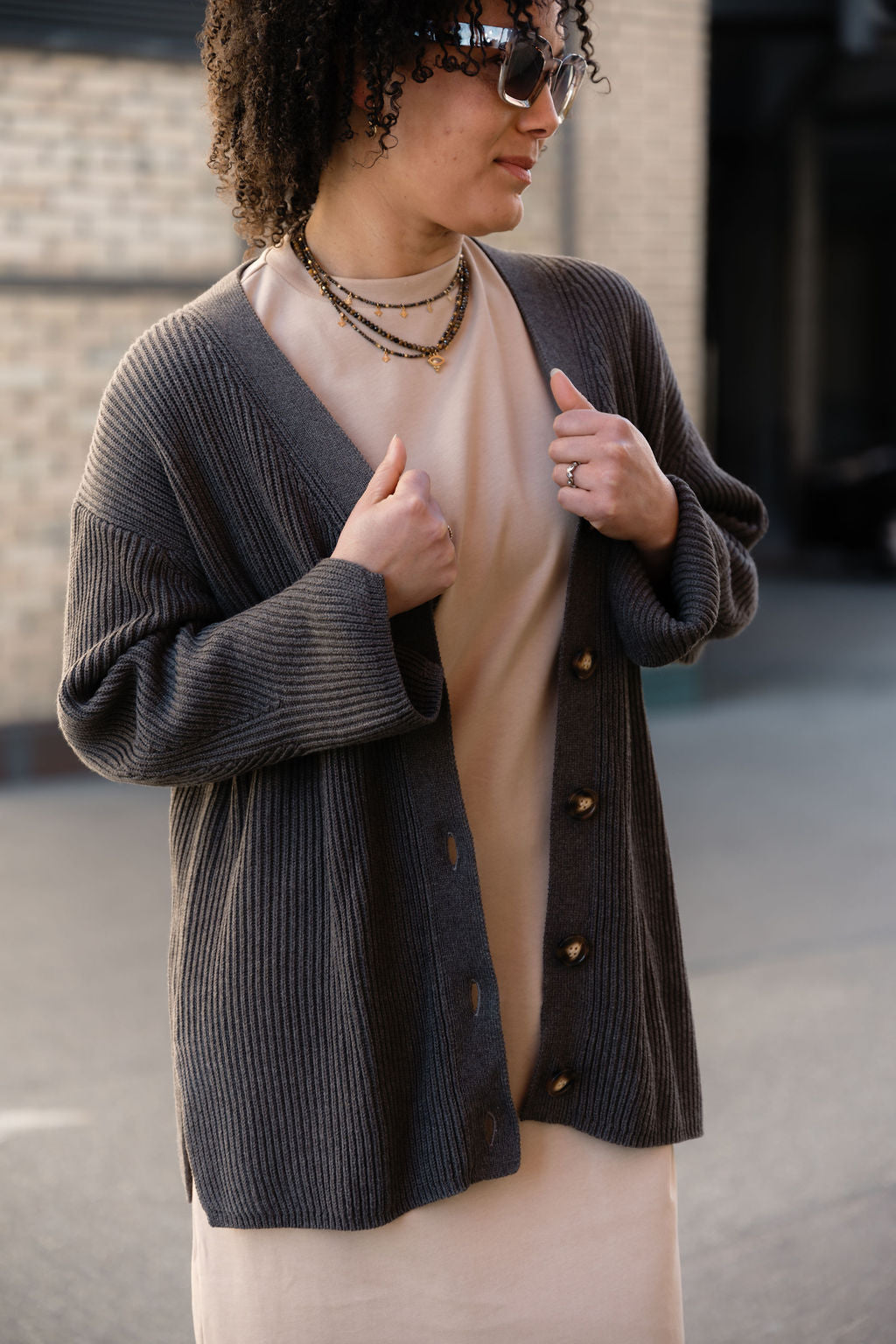 Strickjacke lang 100% Baumwolle