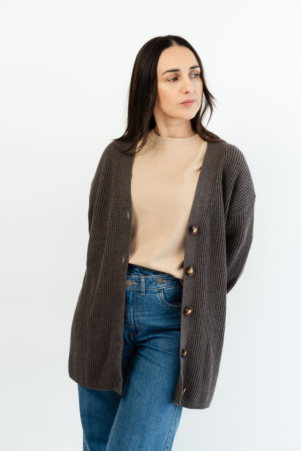 Strickjacke lang 100% Baumwolle