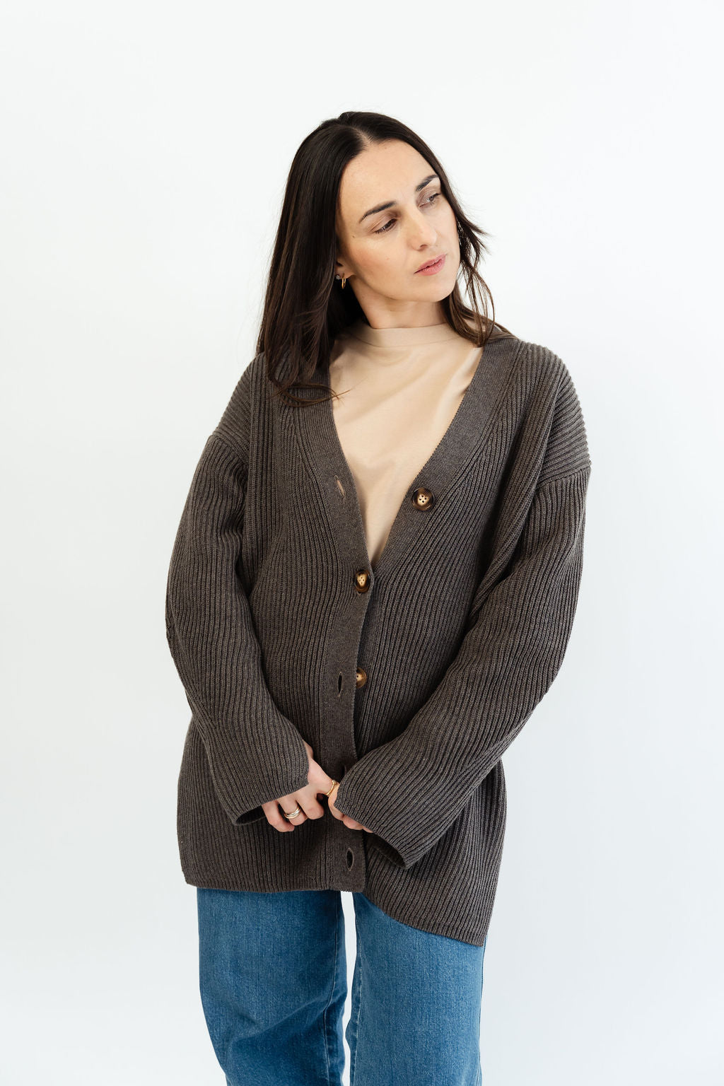 Strickjacke lang 100% Baumwolle