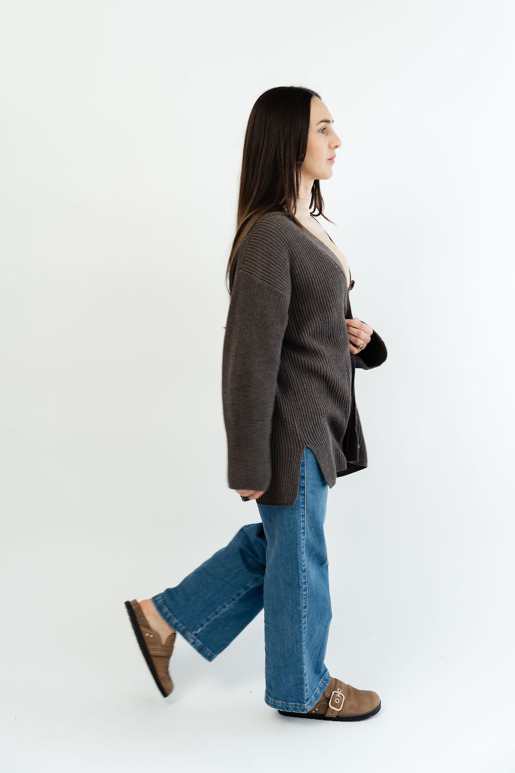 Strickjacke lang 100% Baumwolle