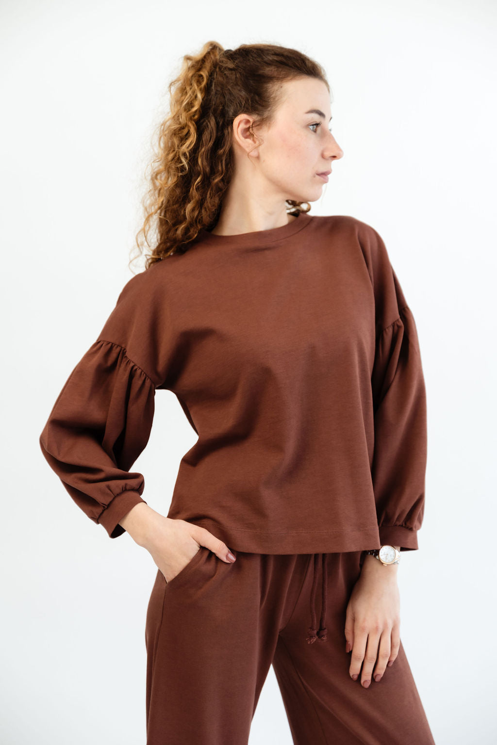 Tshirt Ballonärmeln 100% Baumwolle