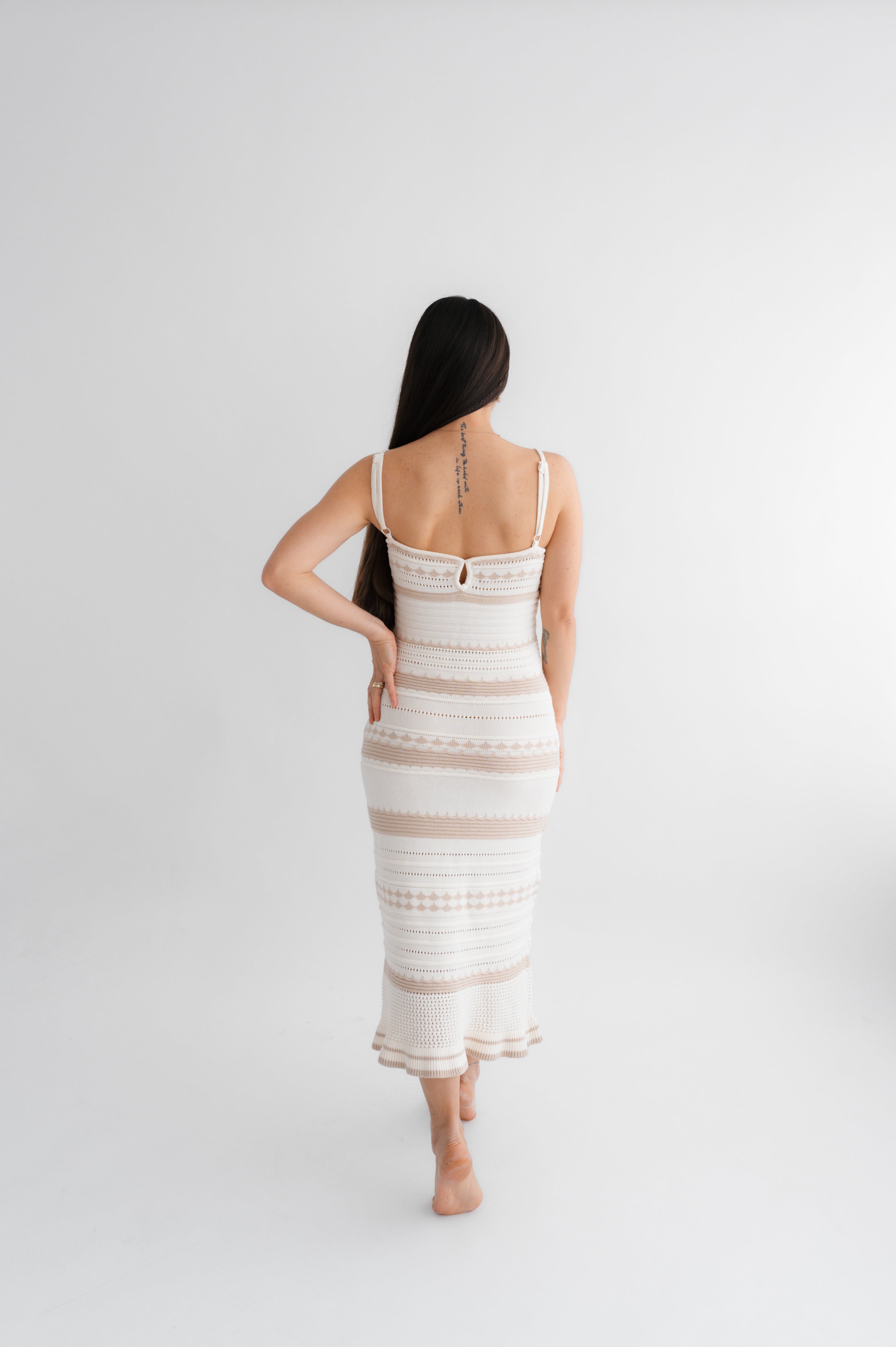 Kleid Elma Häkeloptik zweifarbig