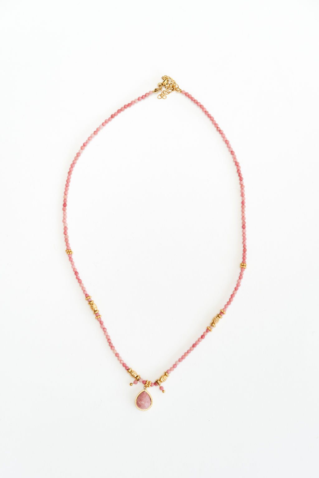 Halskette Natursteinperlen Rosa