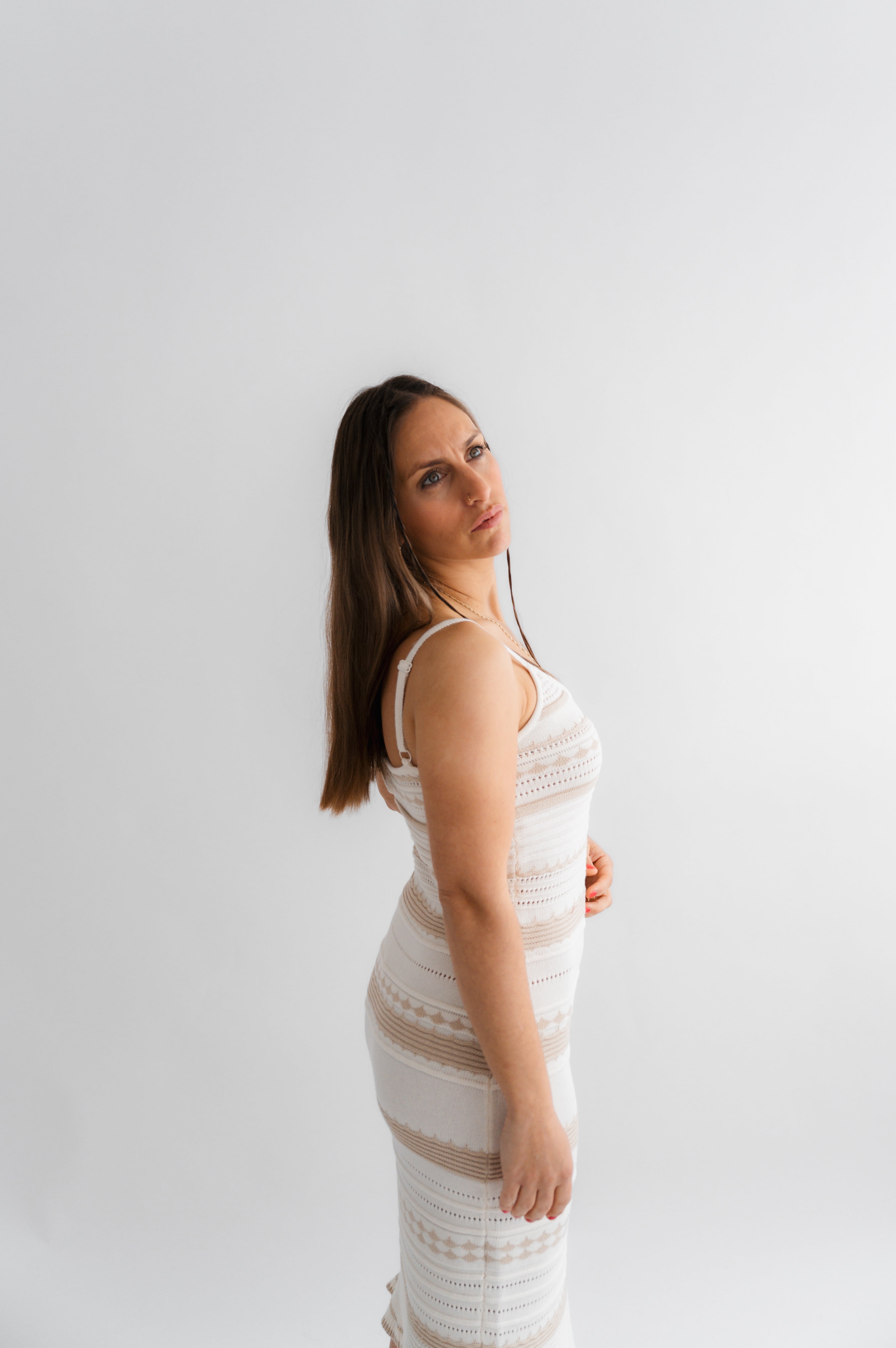 Kleid Elma Häkeloptik zweifarbig