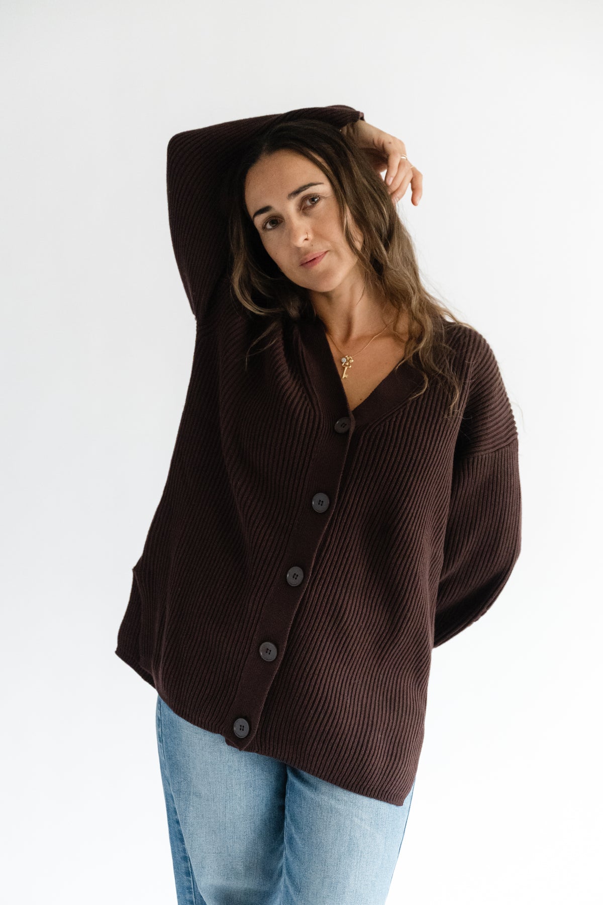 Strickjacke lang 100% Baumwolle