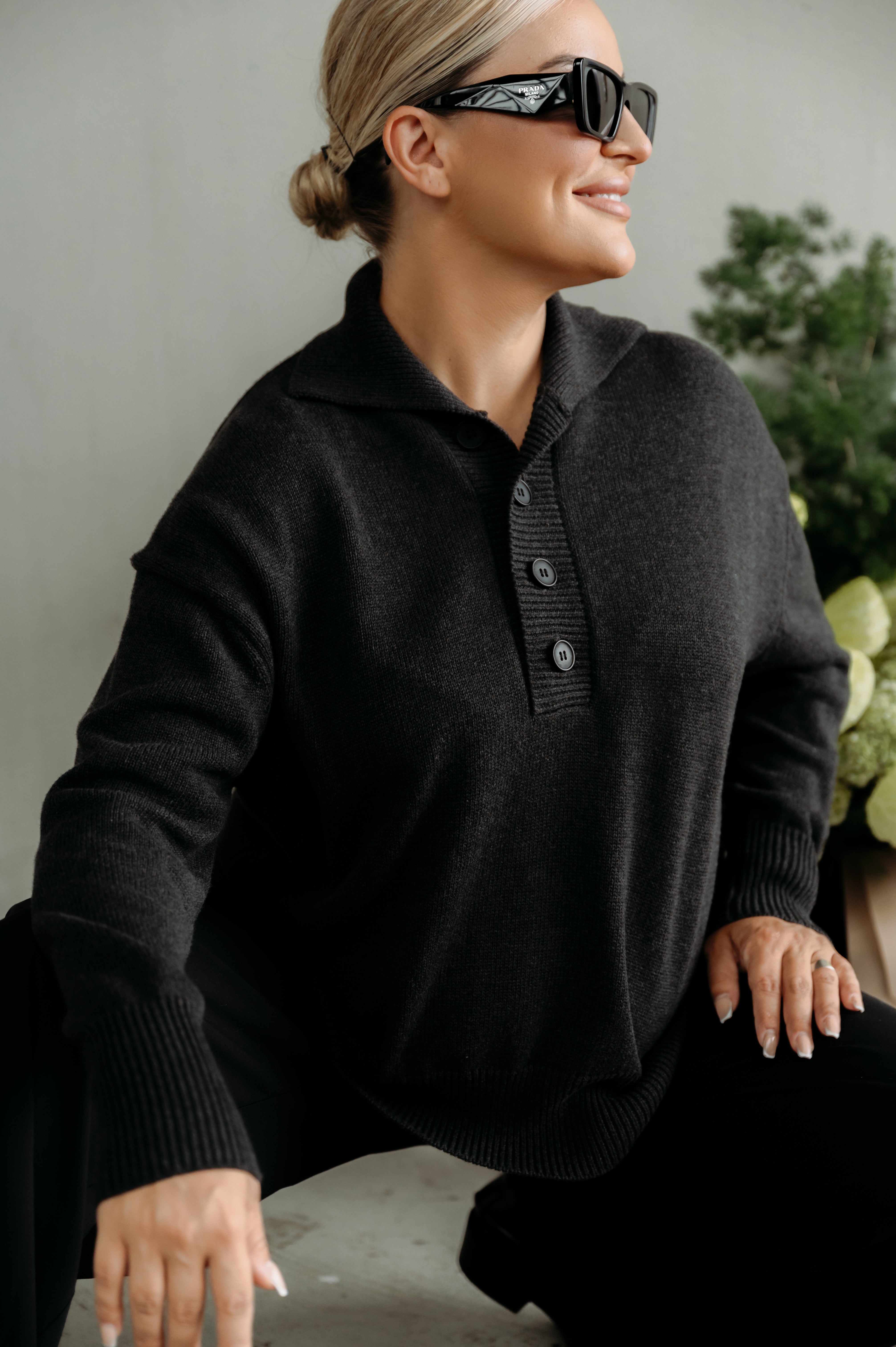 SBTL X LINDA Pullover mit Knöpfen