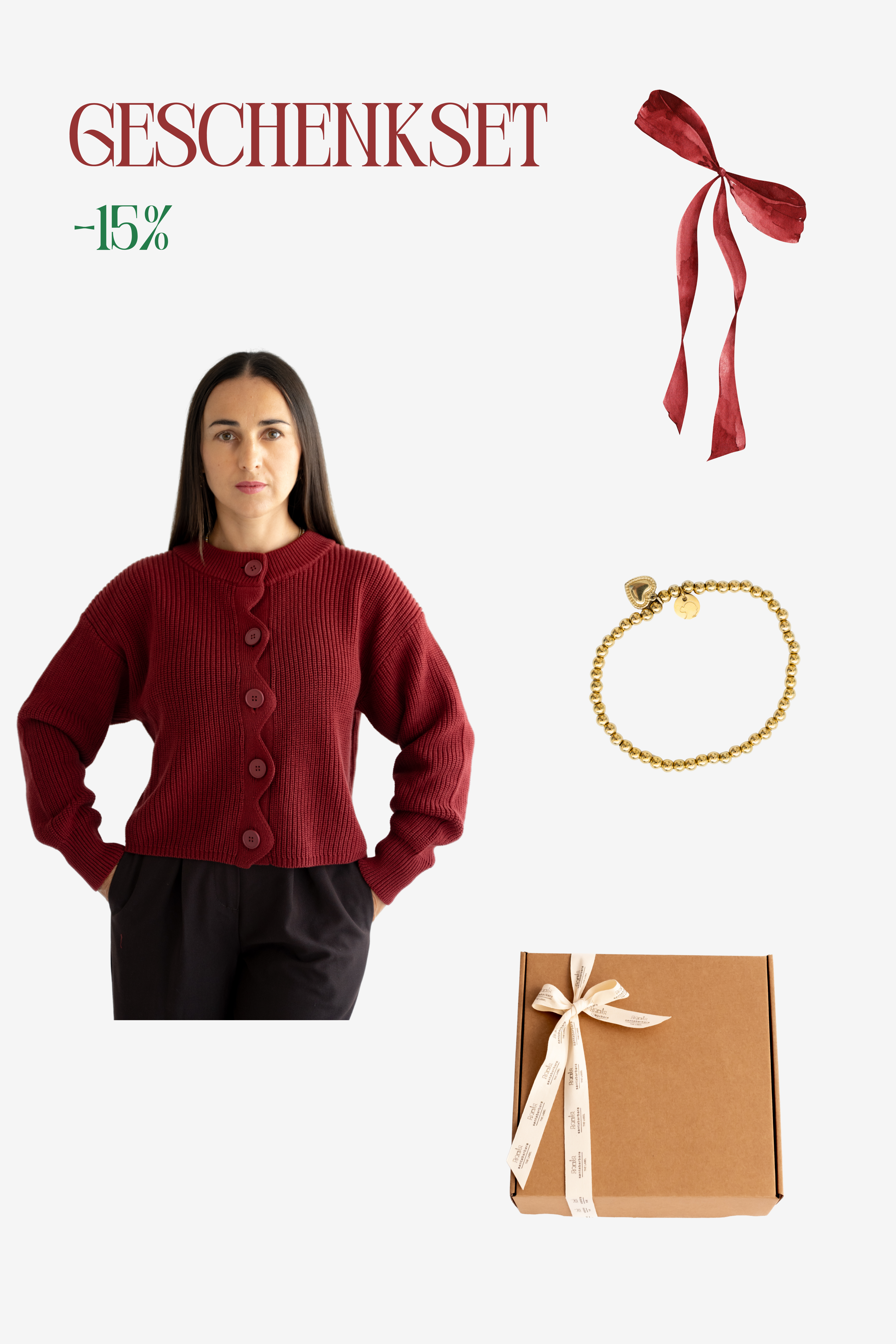 Geschenkset Wellencardigan & Armband